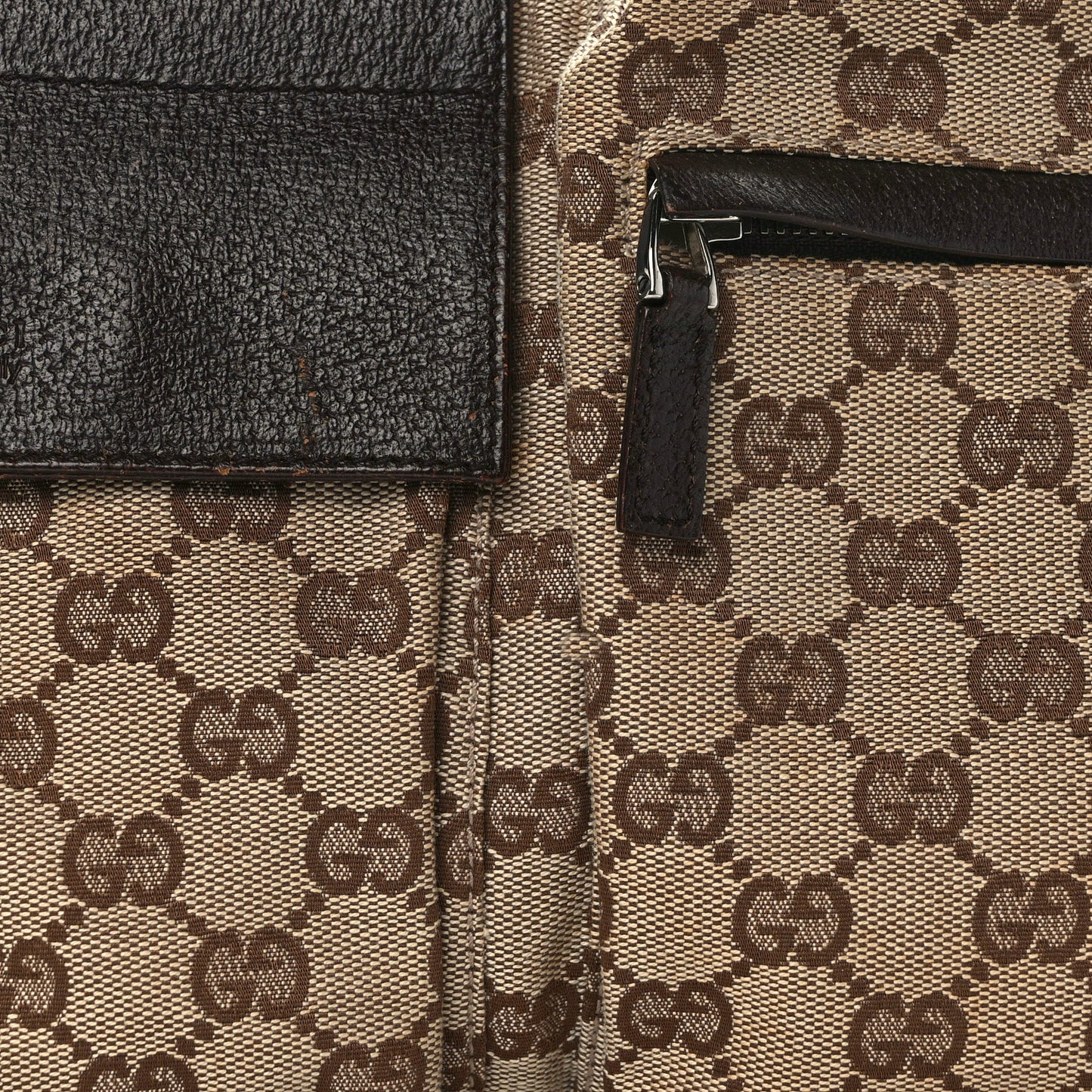 GG Monogram Double Pocket Belt Bag Dark Brown