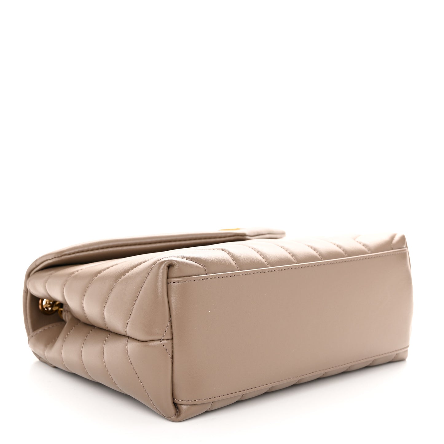 Calfskin Y Quilted Monogram Small Loulou Chain Satchel Dark Beige