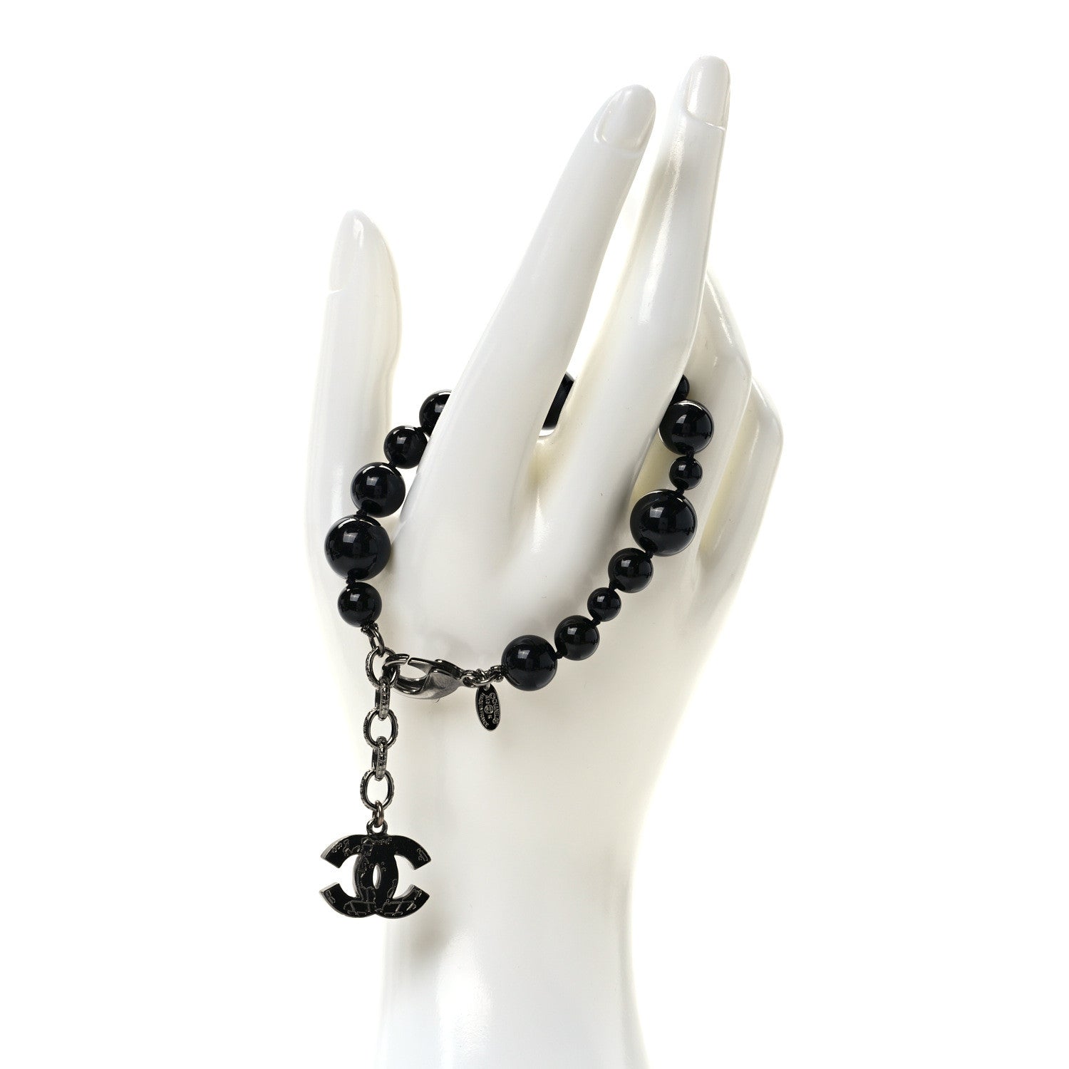 Chanel Glass Bead CC Map Bracelet Ruthenium Black 2 of 5