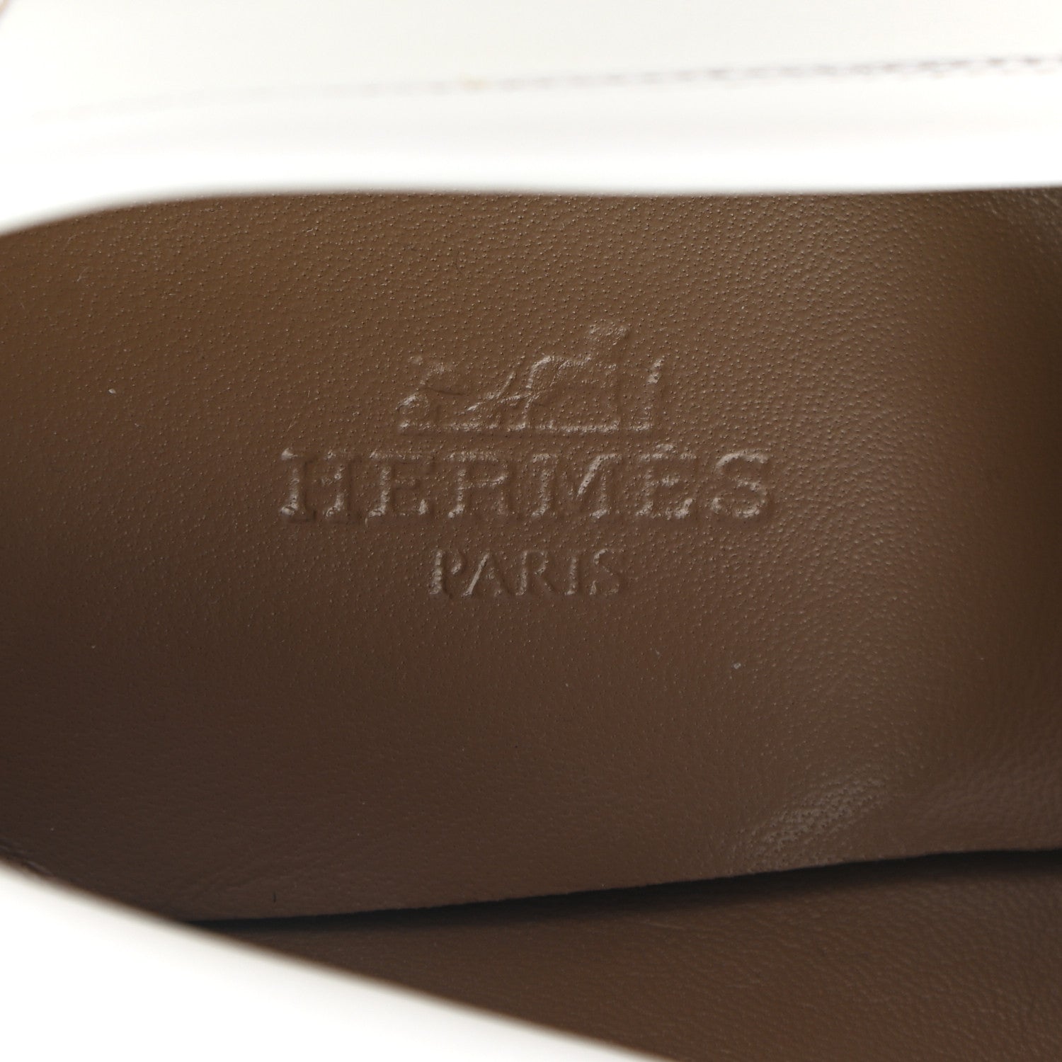 Hermes Calfskin Womens Paris Loafers 36.5 White 7 of 9