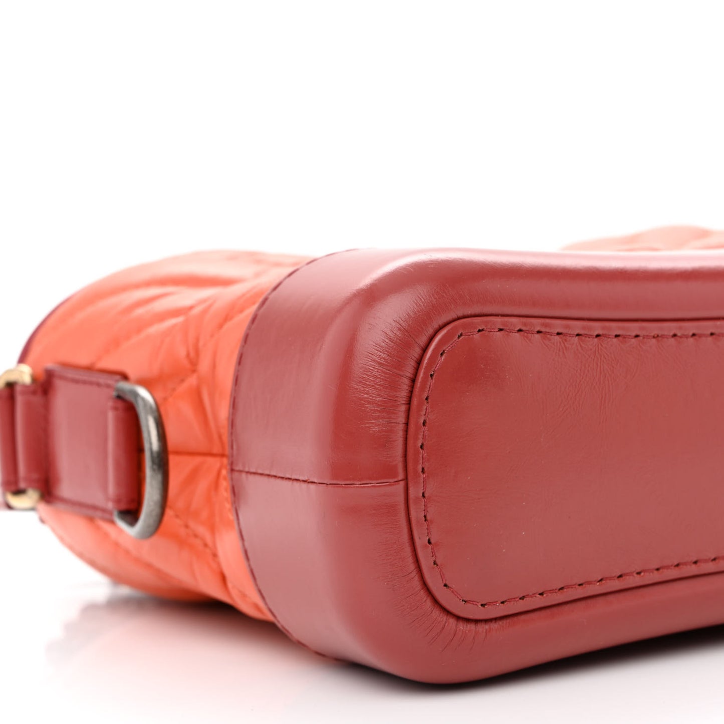 Aged Calfskin Chevron Quilted Small Gabrielle Hobo Dark Red Orange