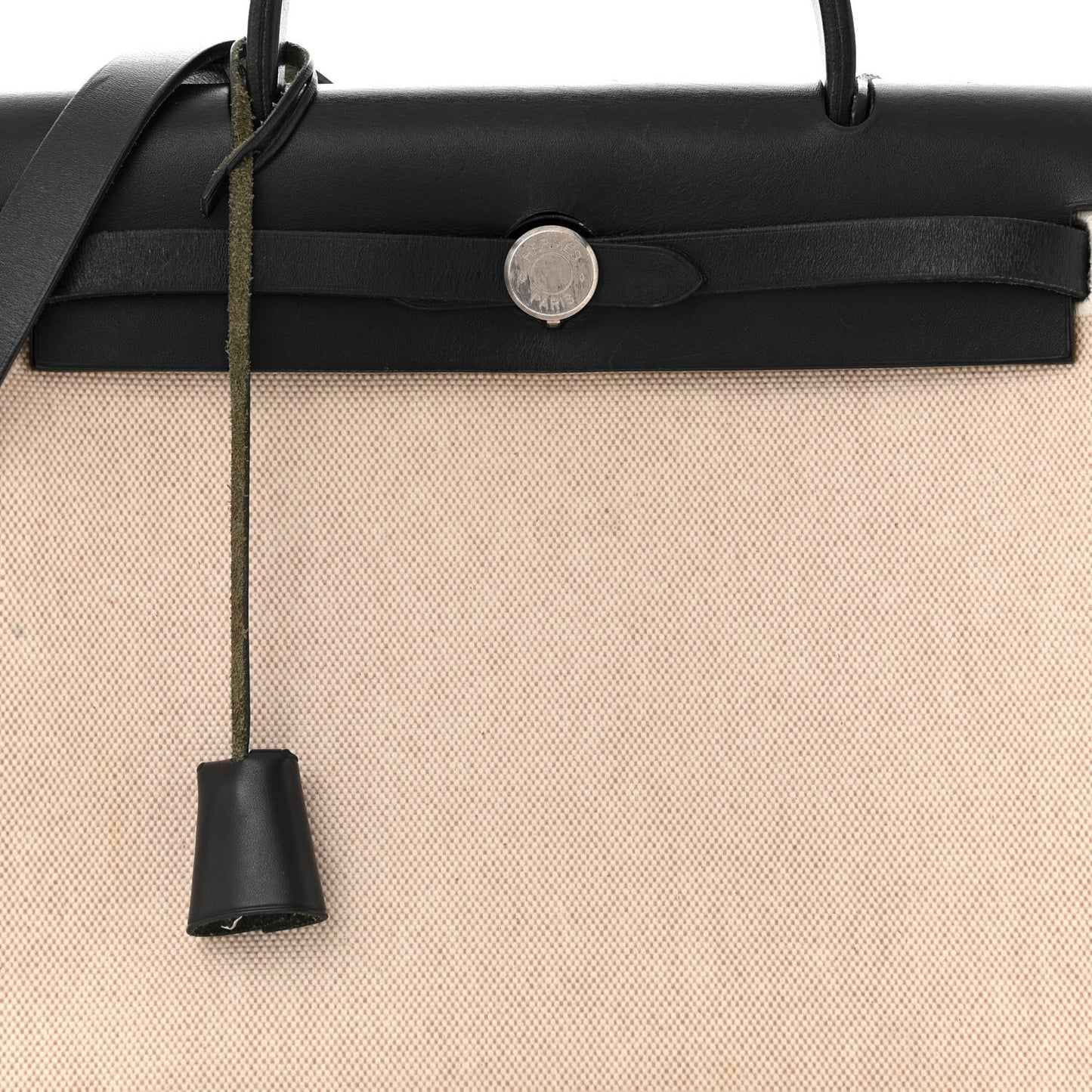 Toile Vache Calfskin Herbag 30 PM Natural Black