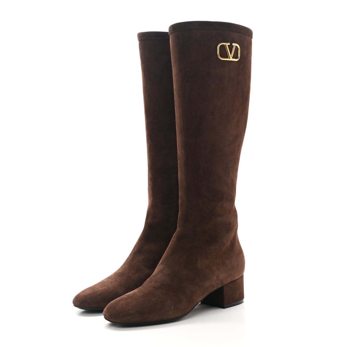 Suede VLogo Knee High 45mm Boots 37 Fondant