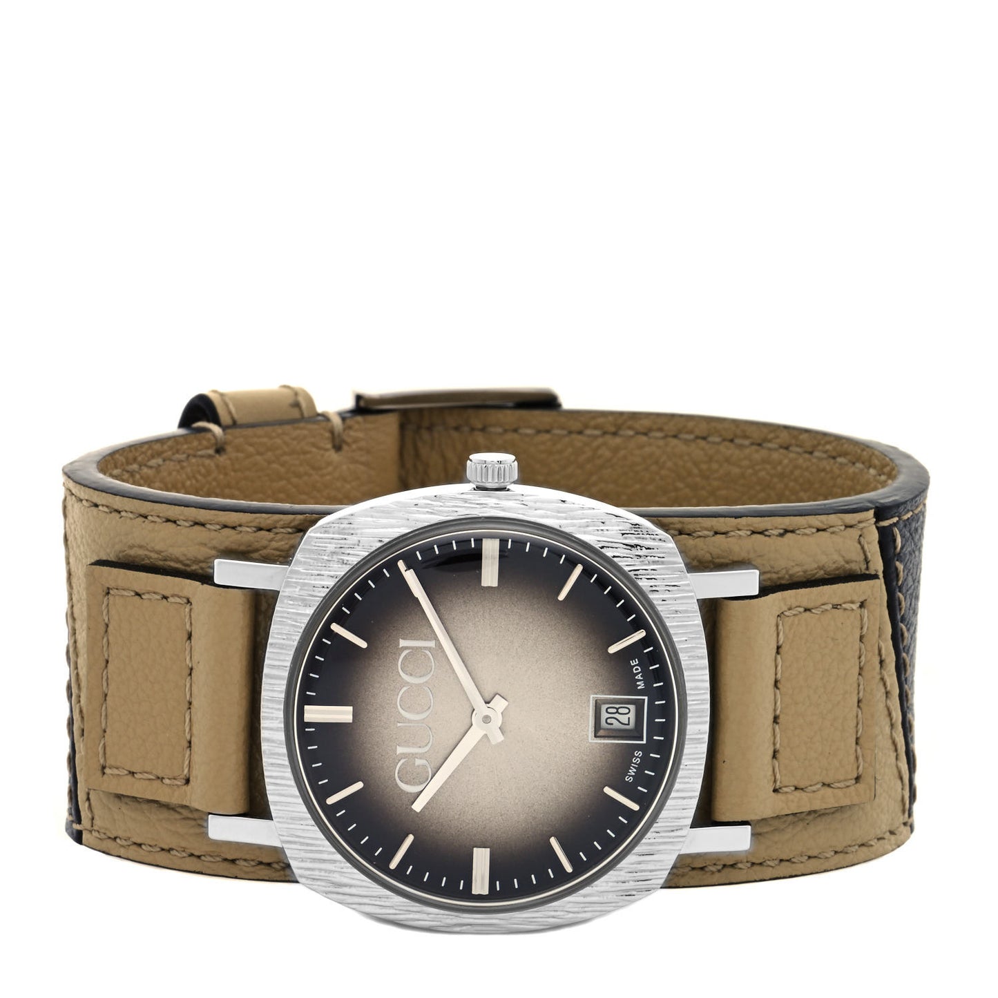 Stainless Steel Calfskin 35mm Orologio Quartz Watch Brown