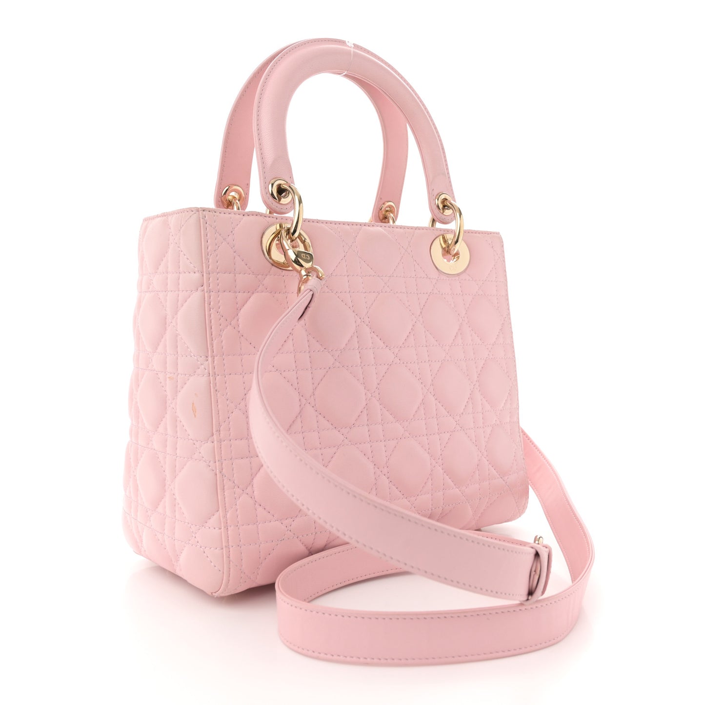 Lambskin Cannage Medium Lady Dior Light Pink