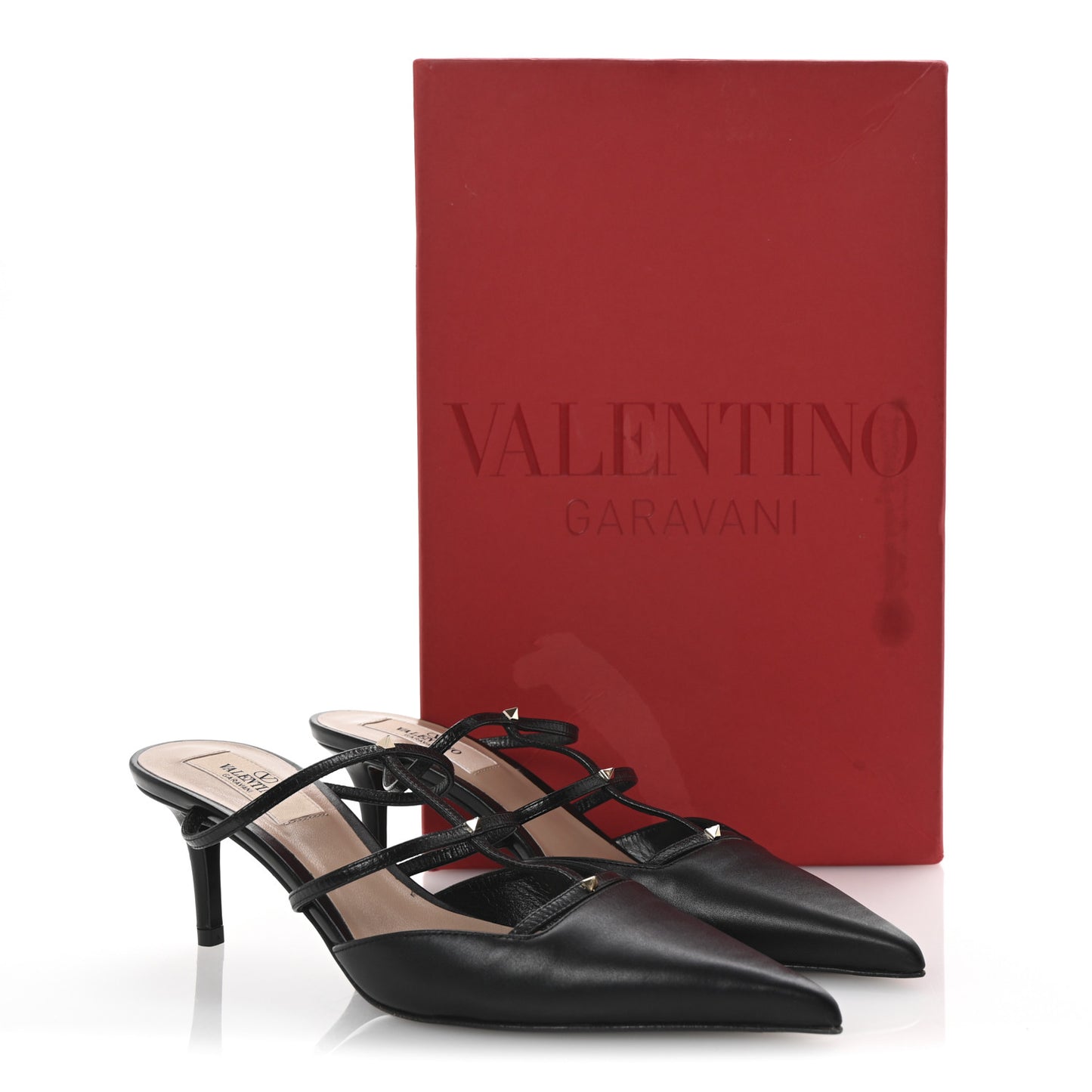 Calfskin Rockstud 60mm Wispy Mules 35 Black