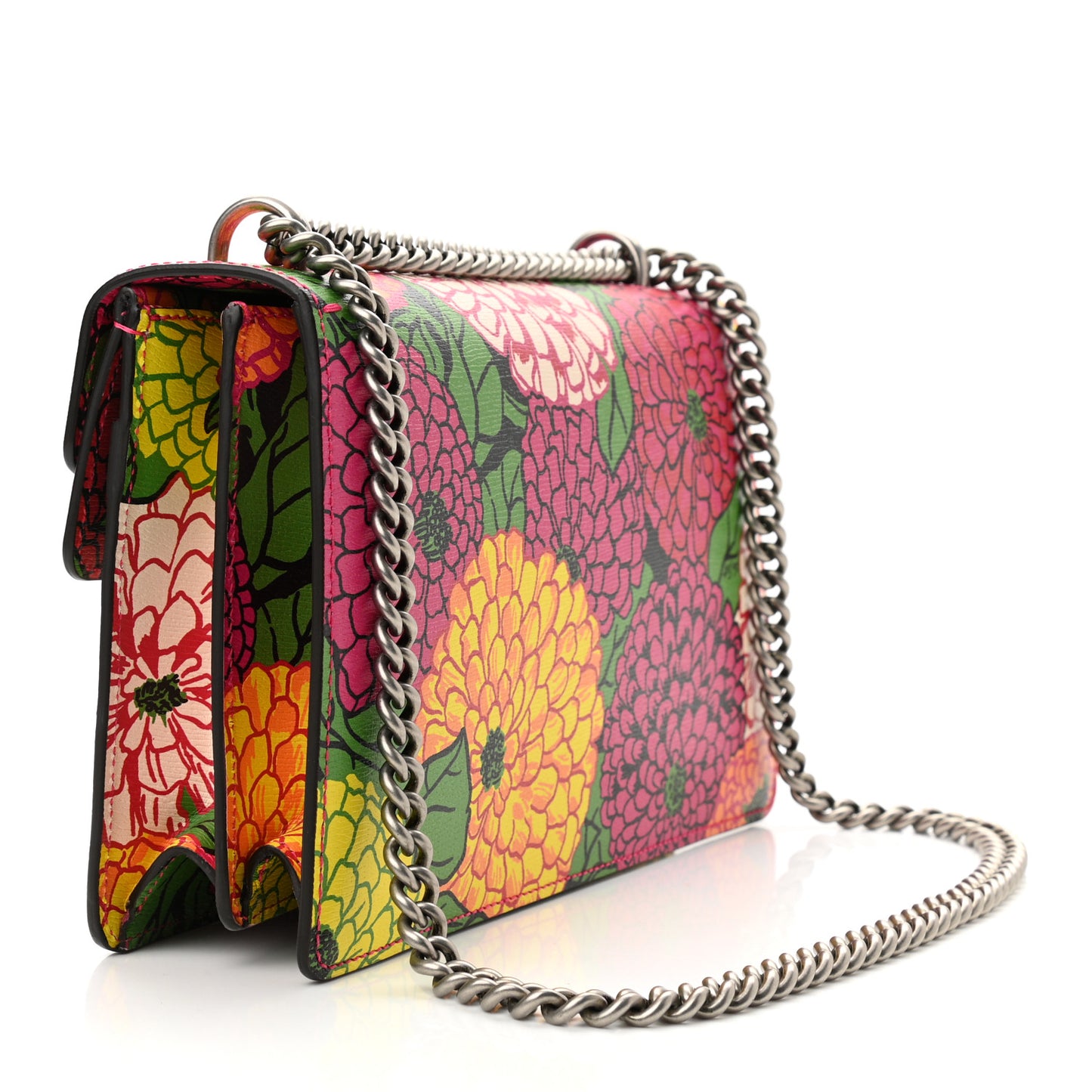 X KEN SCOTT New Shangai Calfskin Pomponica Print Small Dionysus Shoulder Bag Multicolor