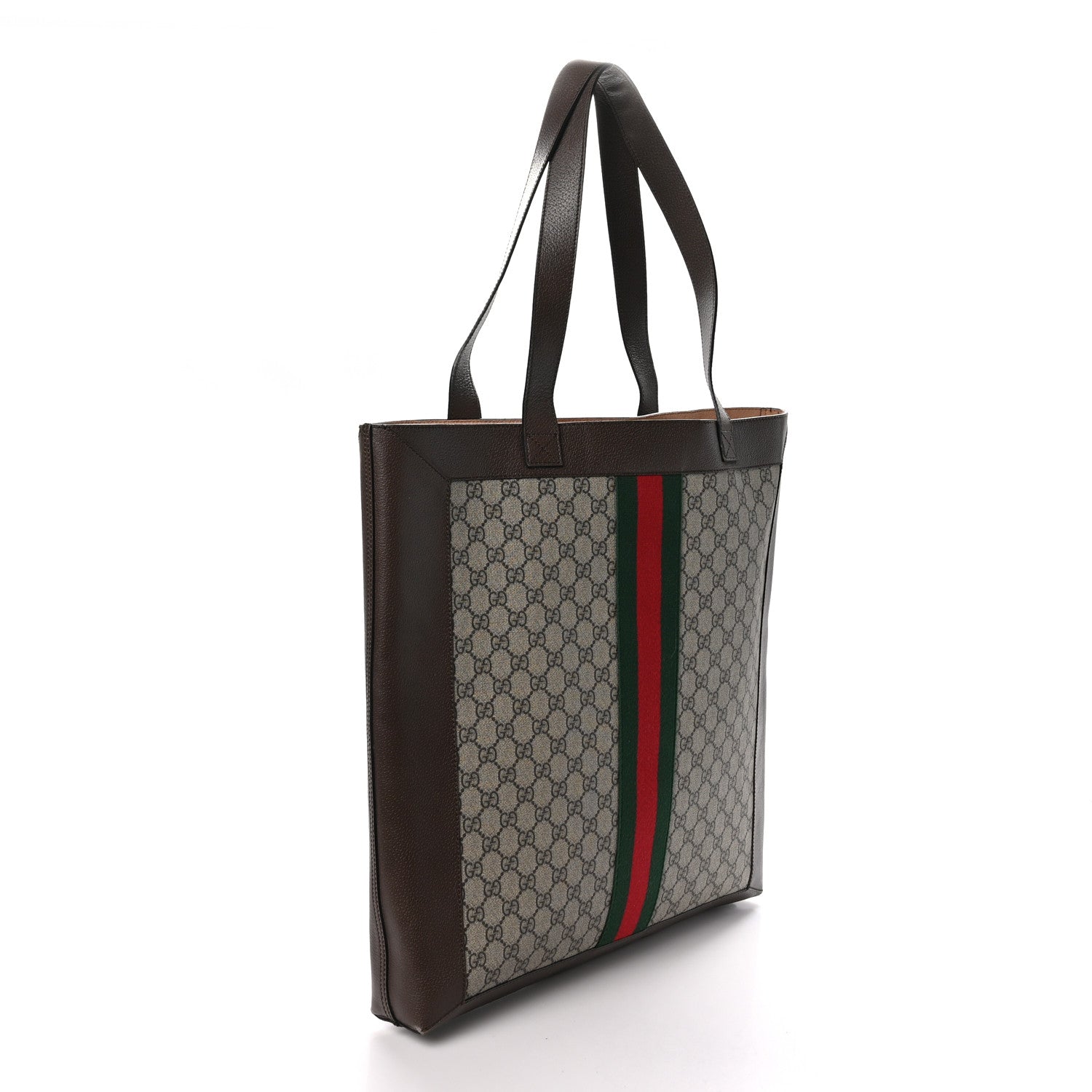 Gucci GG Supreme Monogram Web Large Ophidia Vertical Shopping Tote Brown 4 of 10