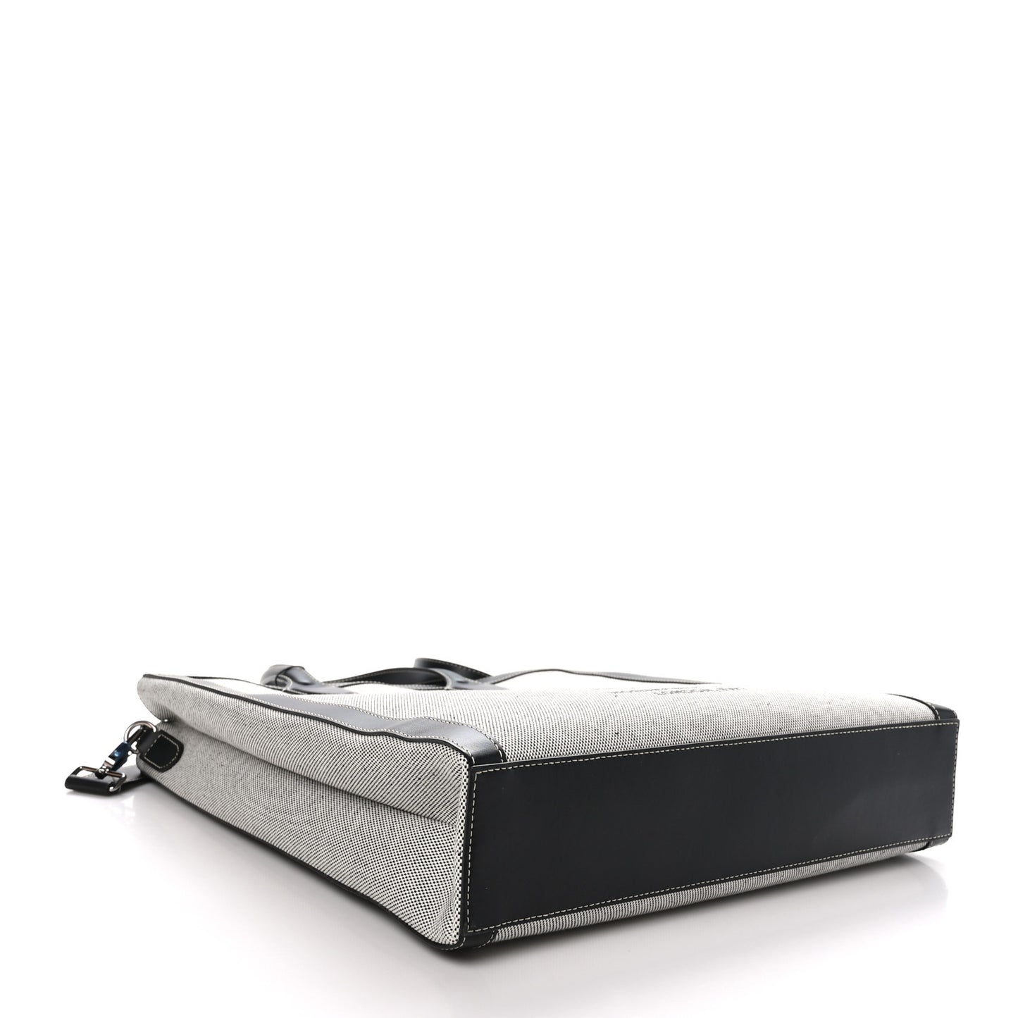 Smooth Calfskin Canvas Horseferry Print Medium Kane Tote Black