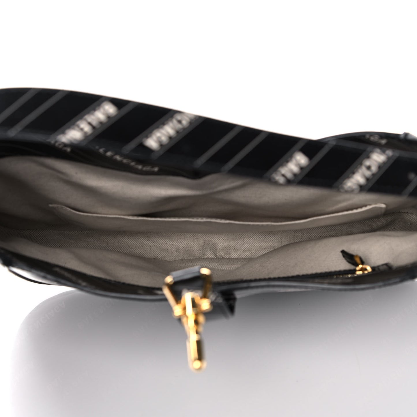 X BALENCIAGA Calfskin Logo Print Medium Jackie 1961 Hobo Black