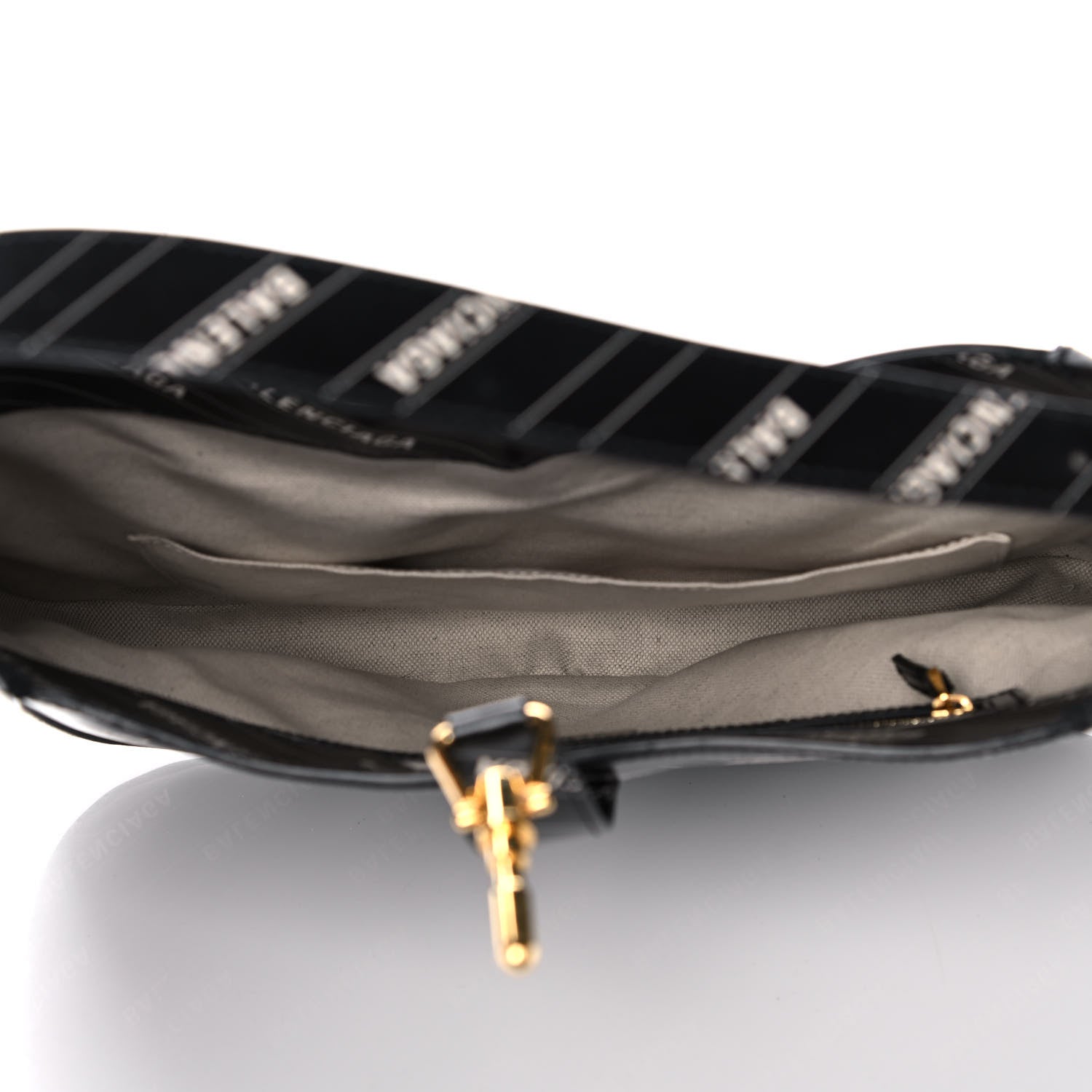 Gucci X BALENCIAGA Calfskin Logo Print Medium Jackie 1961 Hobo Black 5 of 12