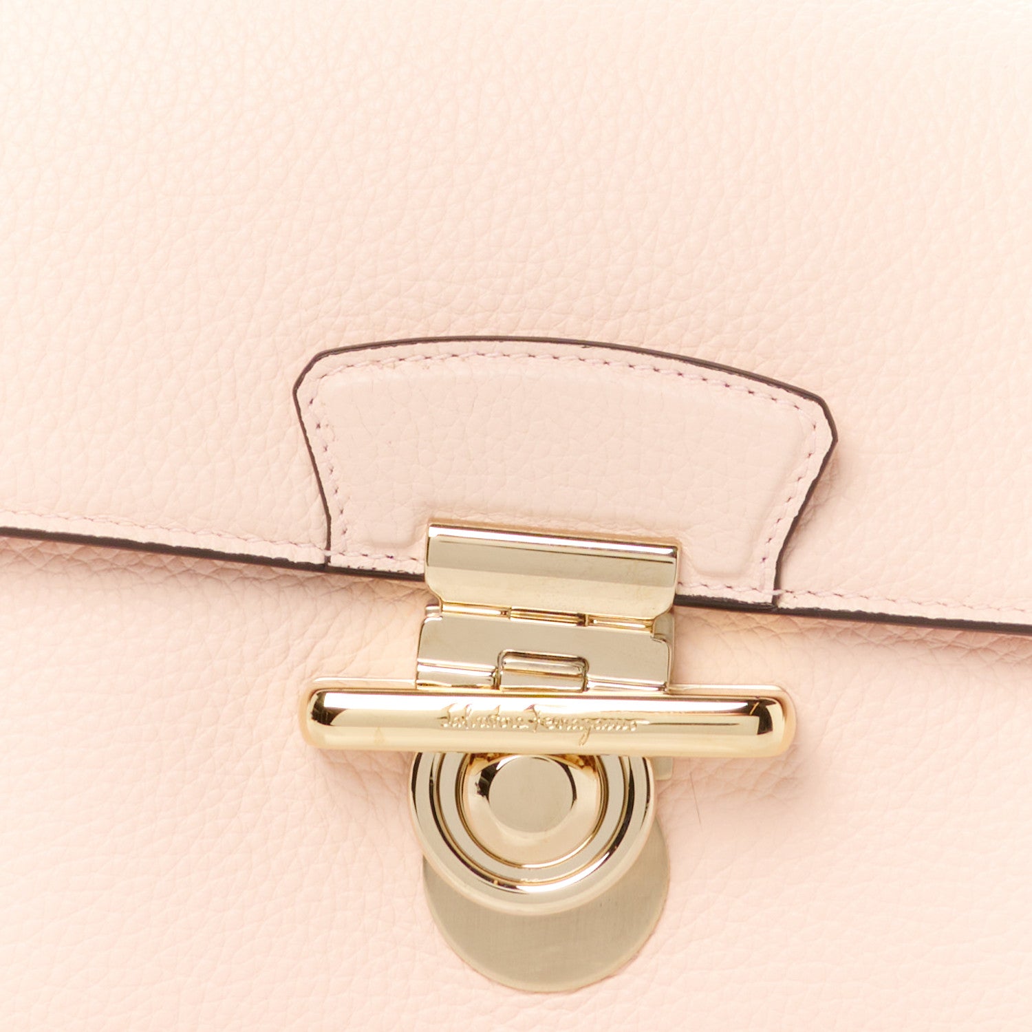 Salvatore Ferragamo Calfskin Glam Shoulder Bag Pink Lemonade 7 of 9