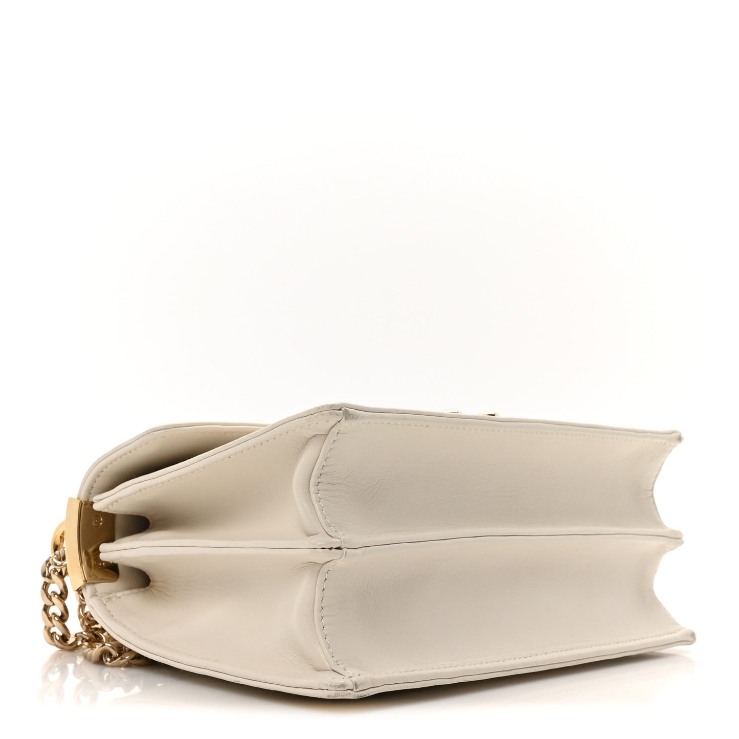 Lambskin Confidential Matelasse Chain Shoulder Bag White