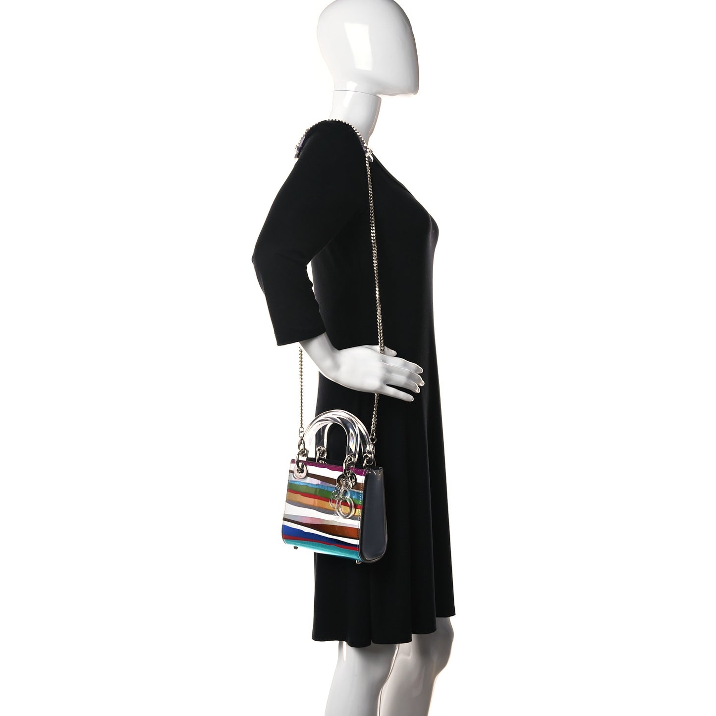 X WANG GUANGLE Technical Fabric Acrylic PVC Mini Lady Dior Multicolor