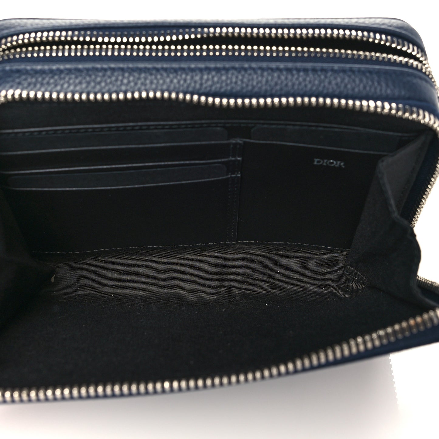 Grained Calfskin Pouch Navy Blue