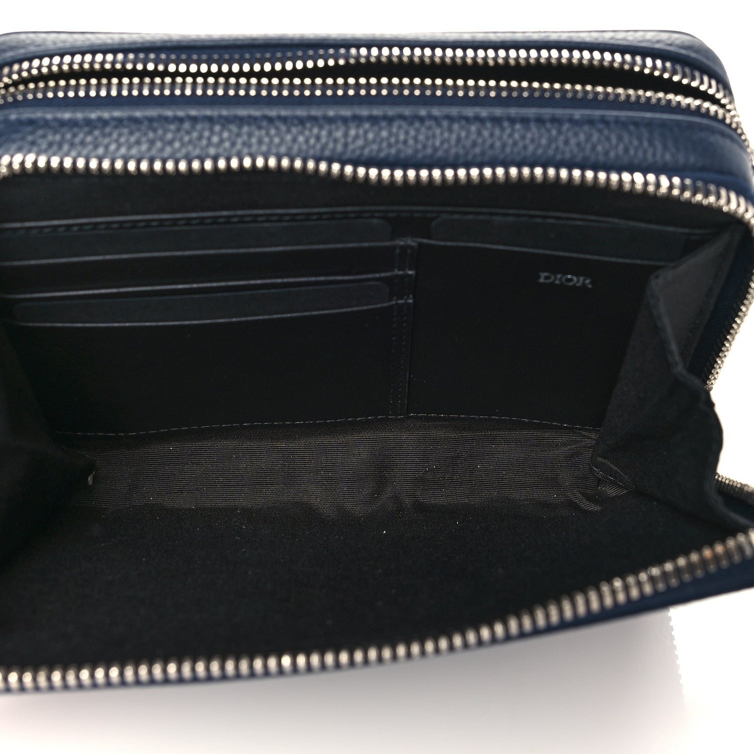 Christian Dior Grained Calfskin Pouch Navy Blue 5 of 11