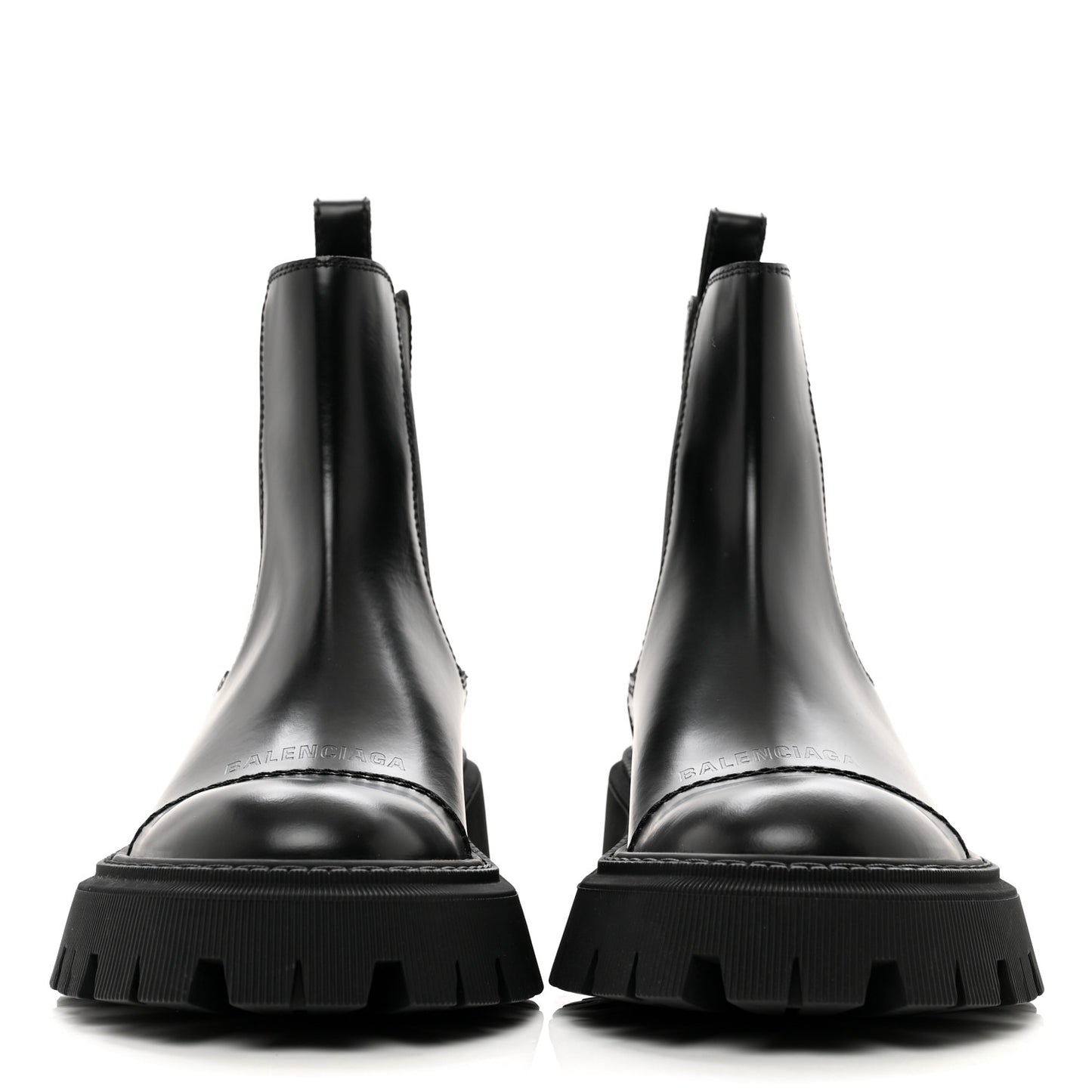 Jive Smooth Calfskin Logo Embossed Womens Tractor 20mm Chelsea Boots 36 Black
