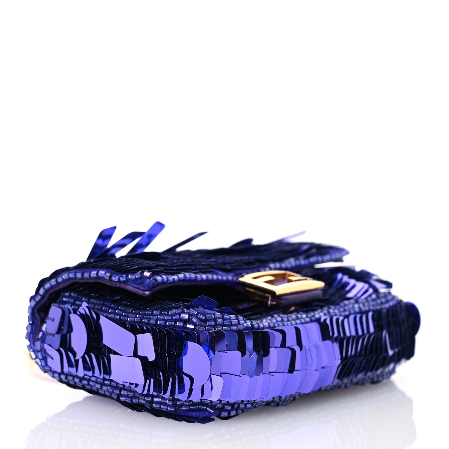 Sequin Paillettes Shiny Nappa Sex and the City Nano Baguette Charm Viola Purple Rain