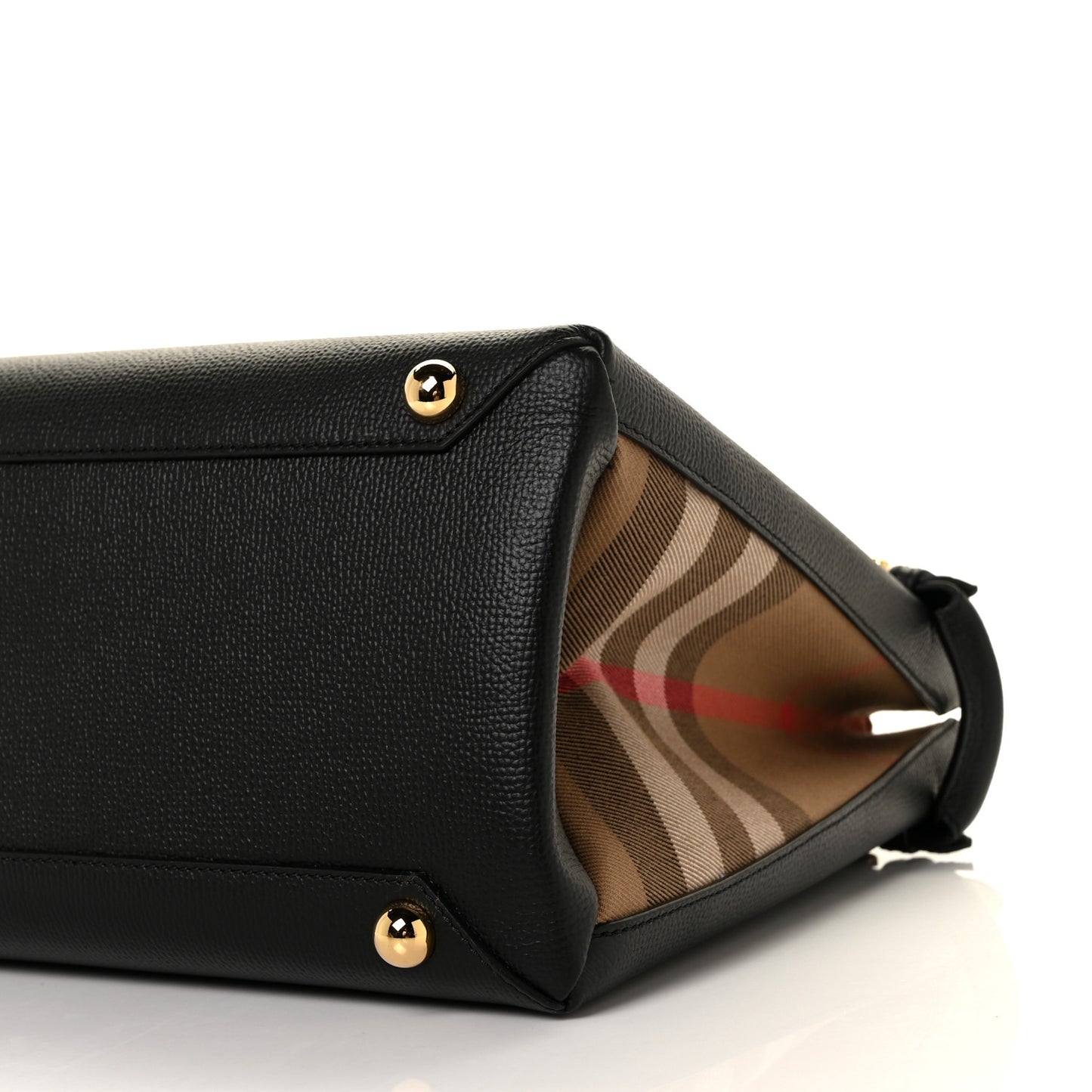 Derby Calfskin House Check Medium Banner Tote Black