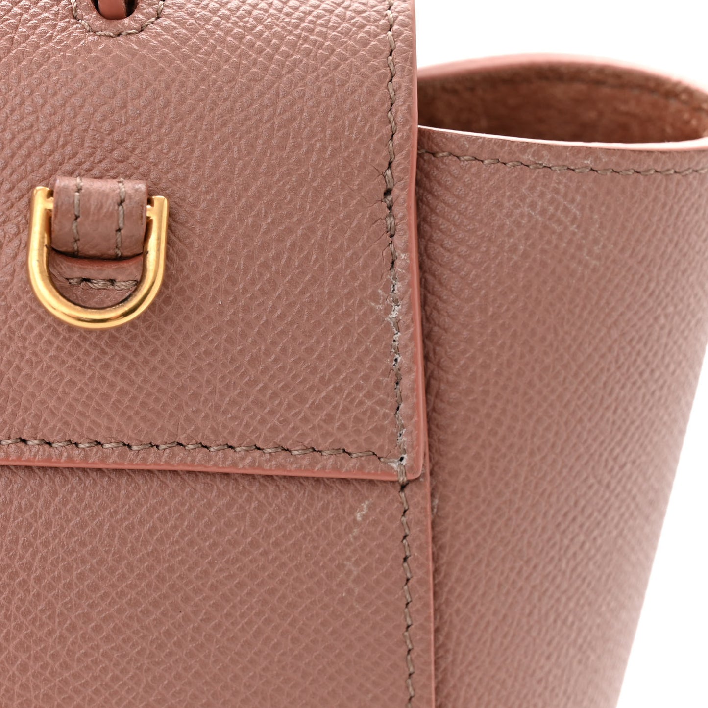 Grained Calfskin Nano Belt Bag Antique Rose