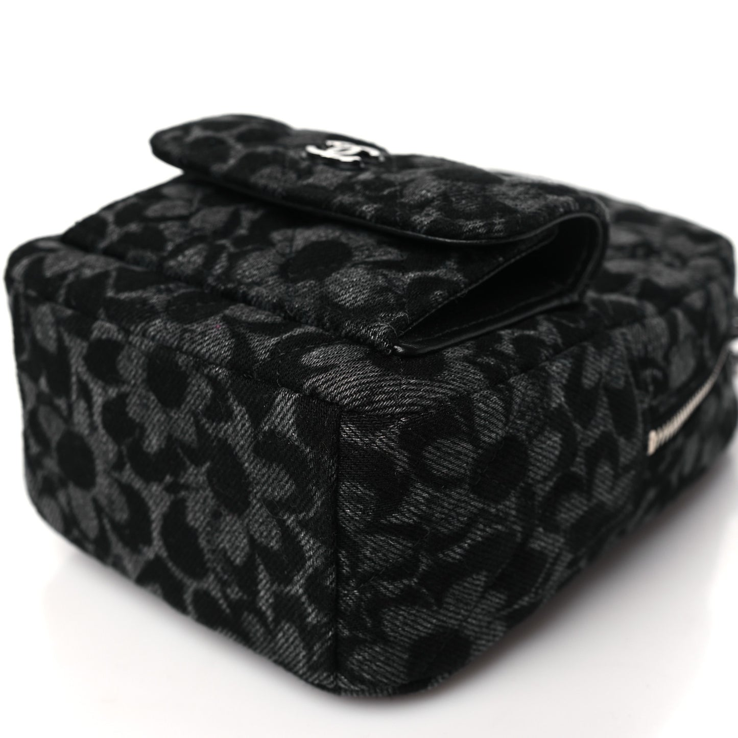 Denim Quilted Flower CC Mini Classic Backpack Black