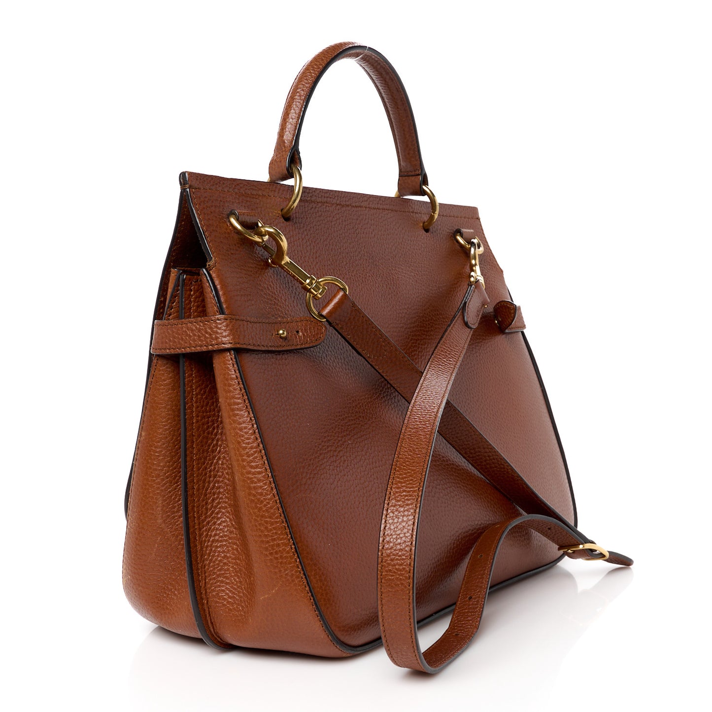 Small Classic Grain Calfskin Amberley Satchel Oak