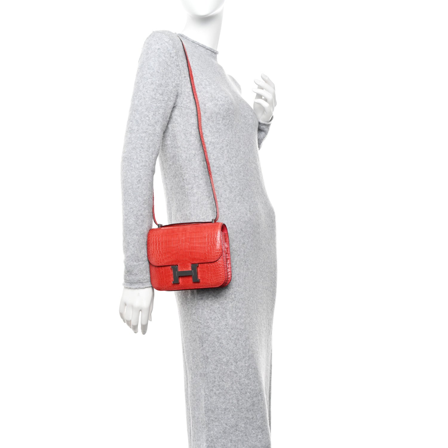 Hermes Shiny Alligator Constance 18 Bougainvillea 2 of 11