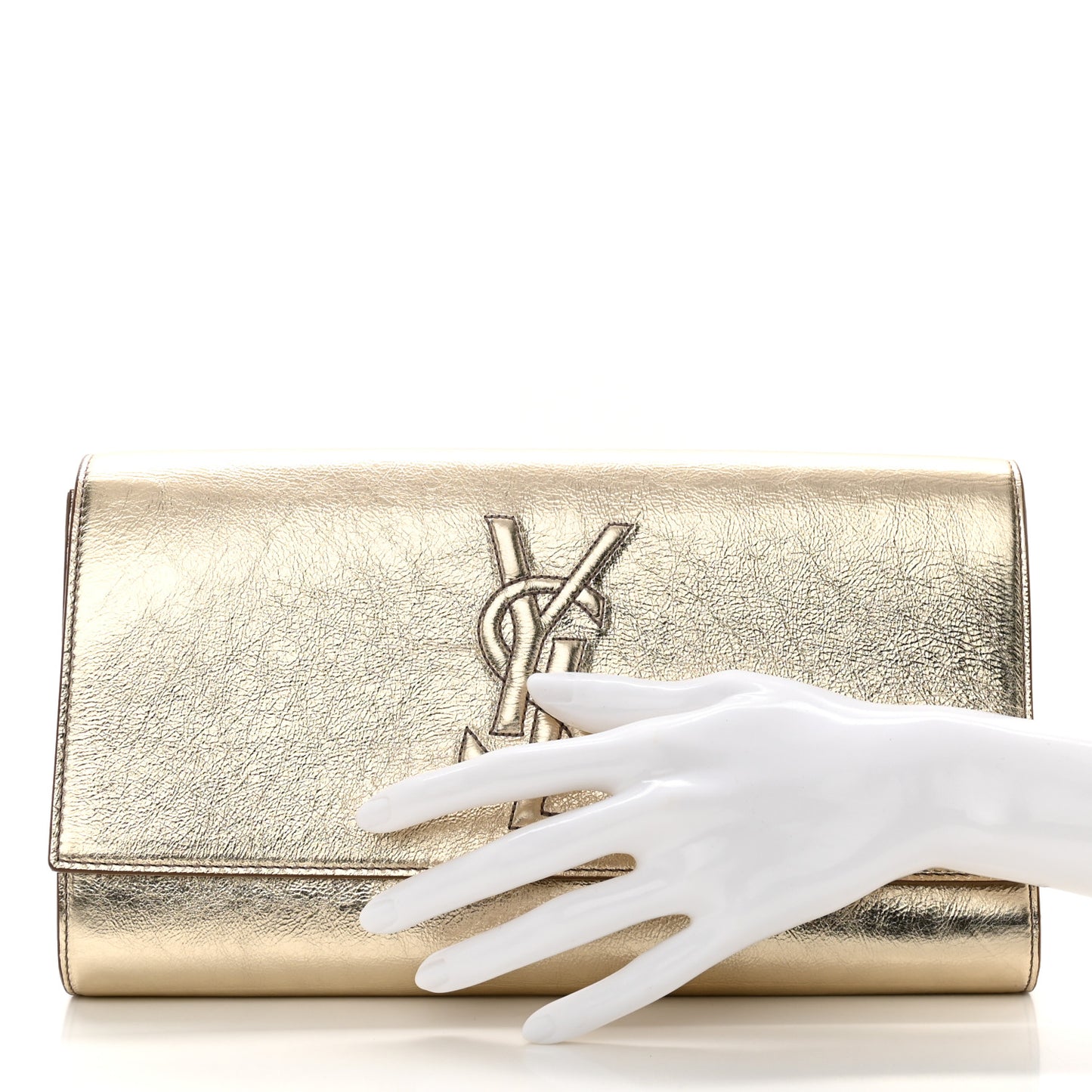 Metallic Calfskin Monogram Large Belle De Jour Clutch Gold
