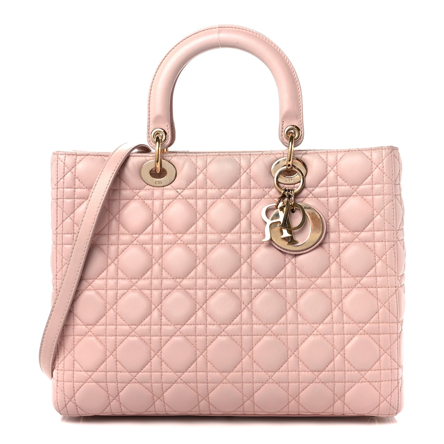 Lambskin Cannage Large Lady Dior Light Pink