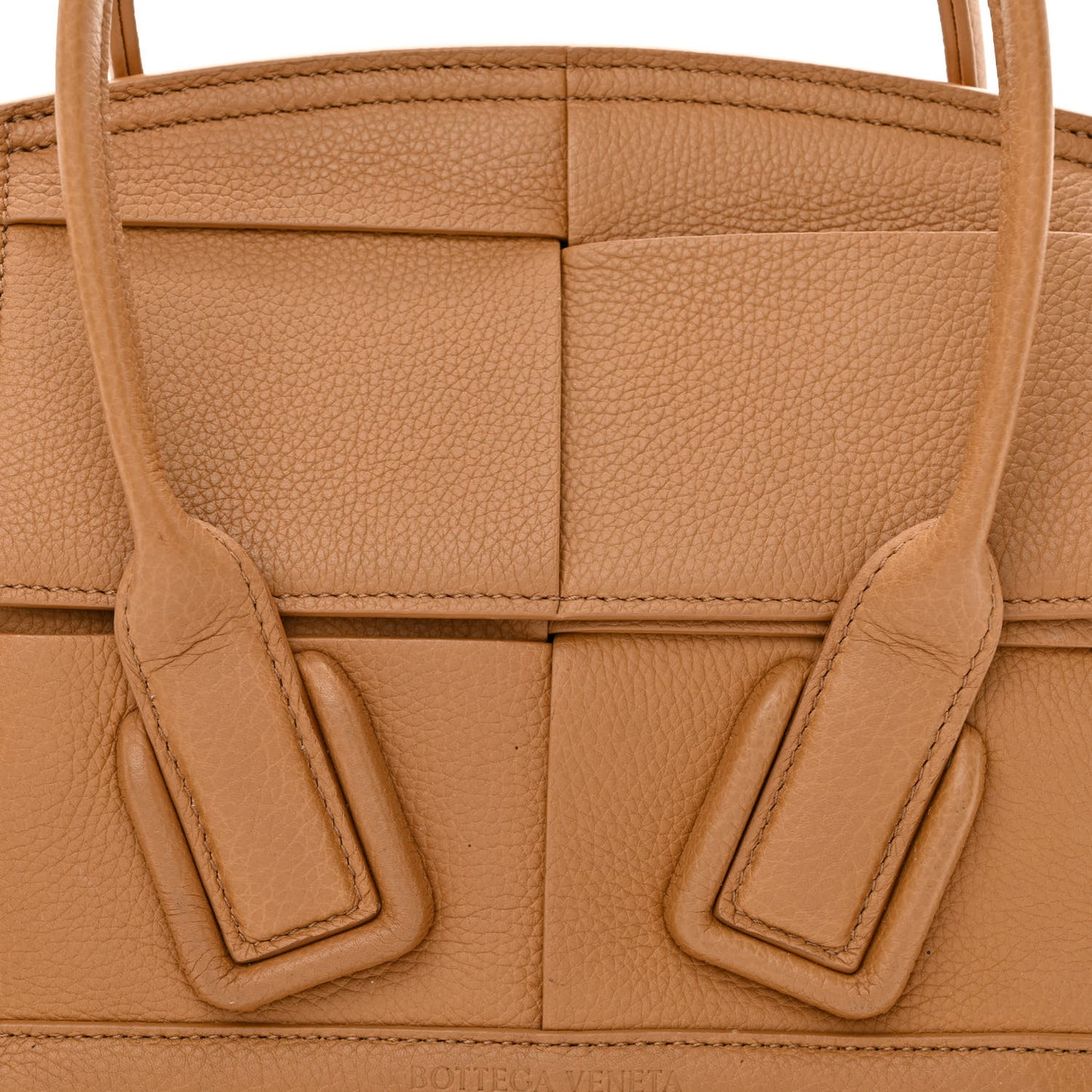 Grained Calfskin Maxi Intrecciato Mini Arco Caramel