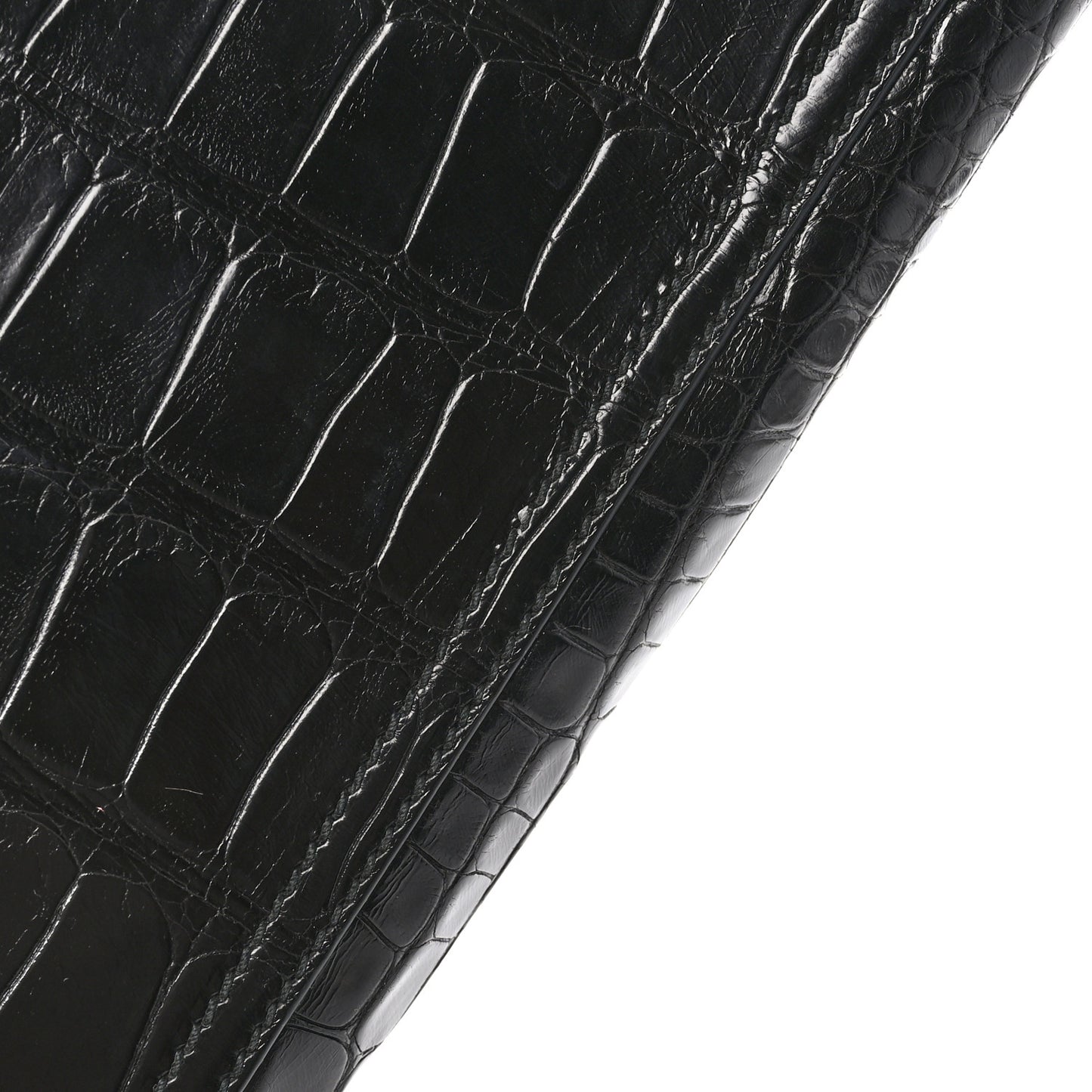 Crocodile Medium GG Marmont Top Handle Bag Black