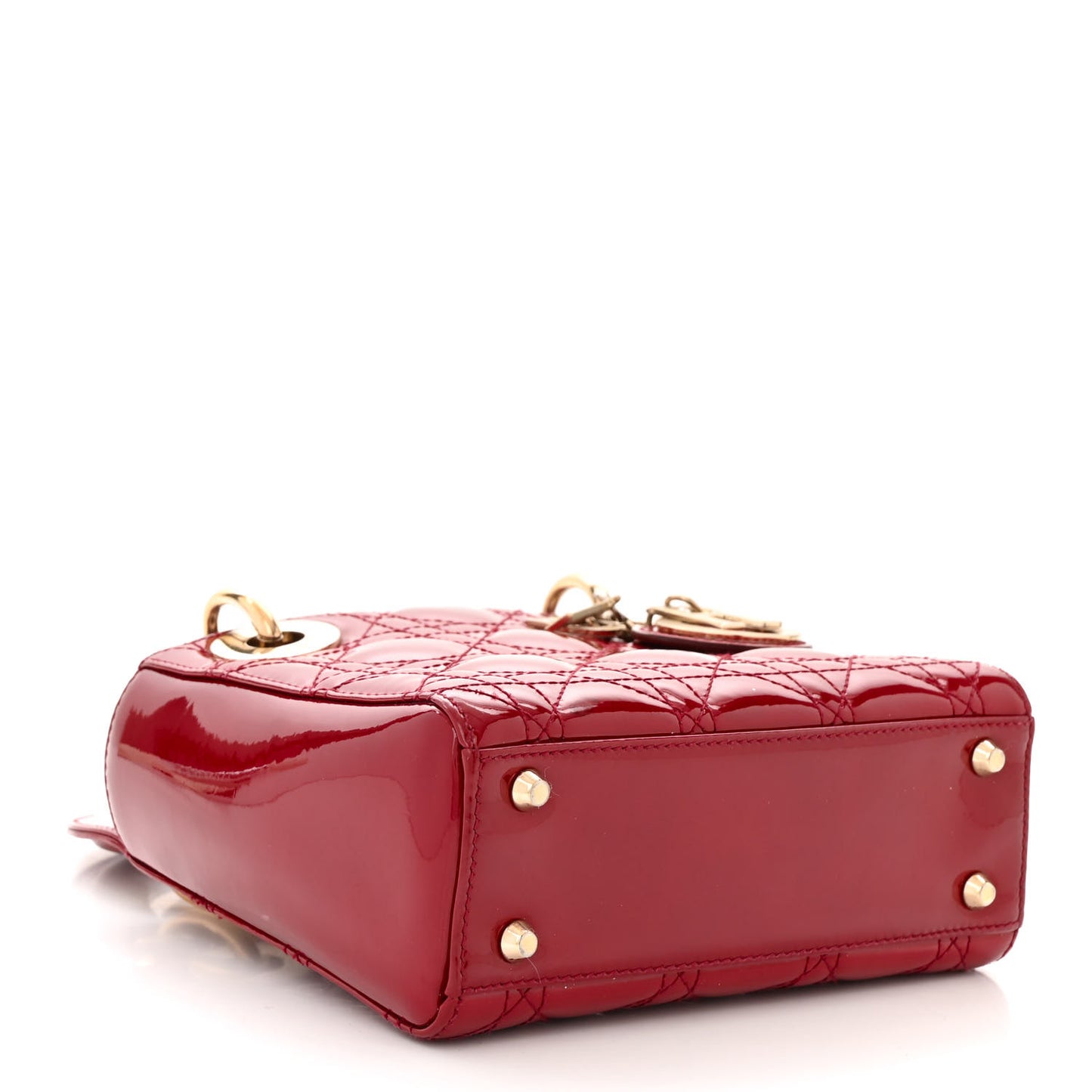 Patent Cannage Mini Lady Dior Red