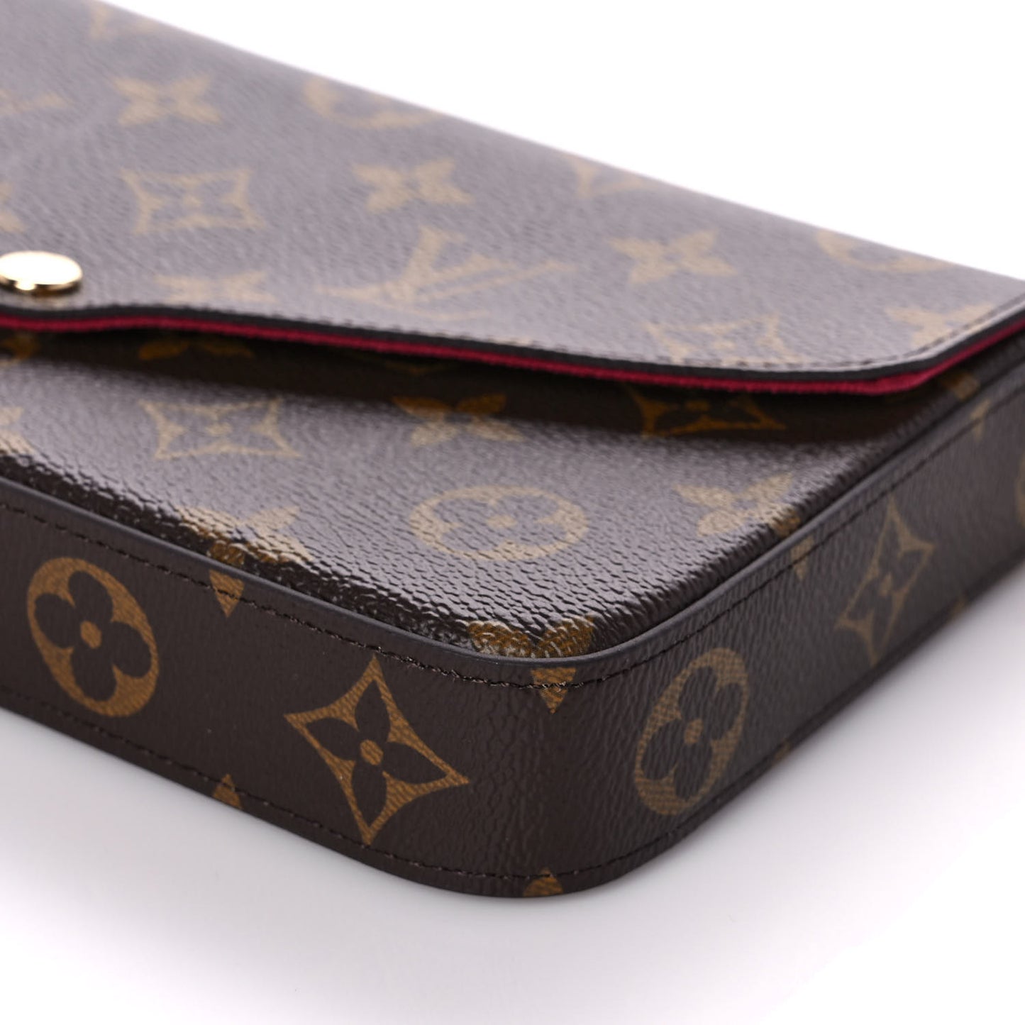 Monogram Pochette Felicie Chain Wallet Fuchsia