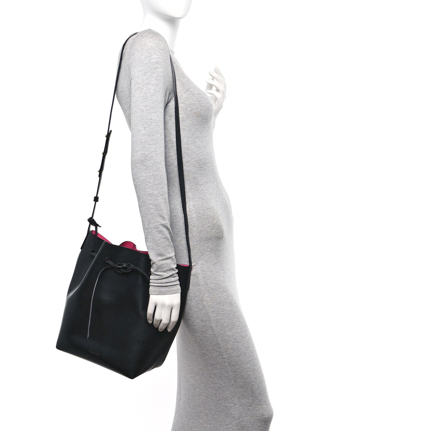 Mansur Gavriel Vegetable Tanned Calfskin Bucket Bag Black Dolly 2 of 14