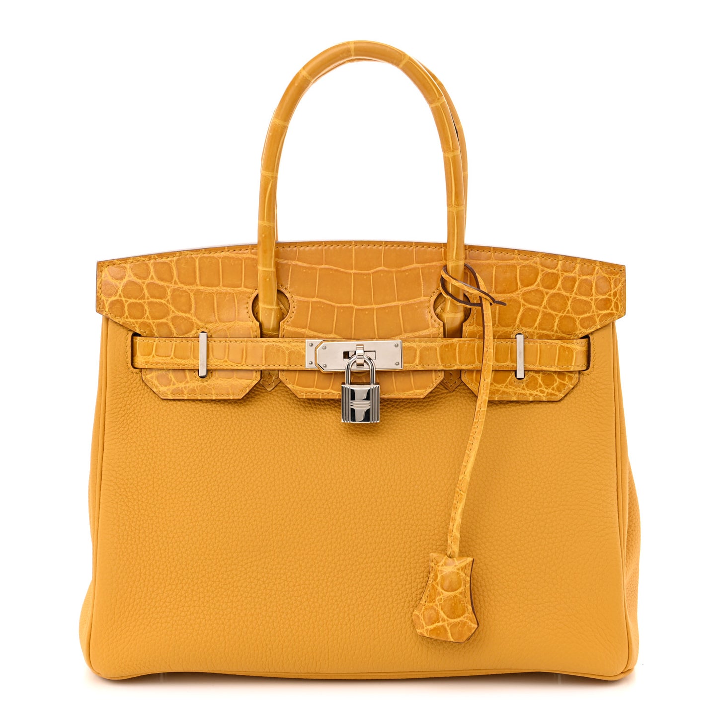 Togo Shiny Niloticus Crocodile Birkin Touch 30 Jaune Ambre