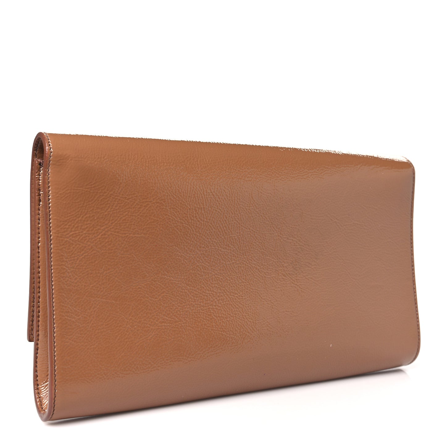 Textured Patent Monogram Large Belle De Jour Clutch Tobacco