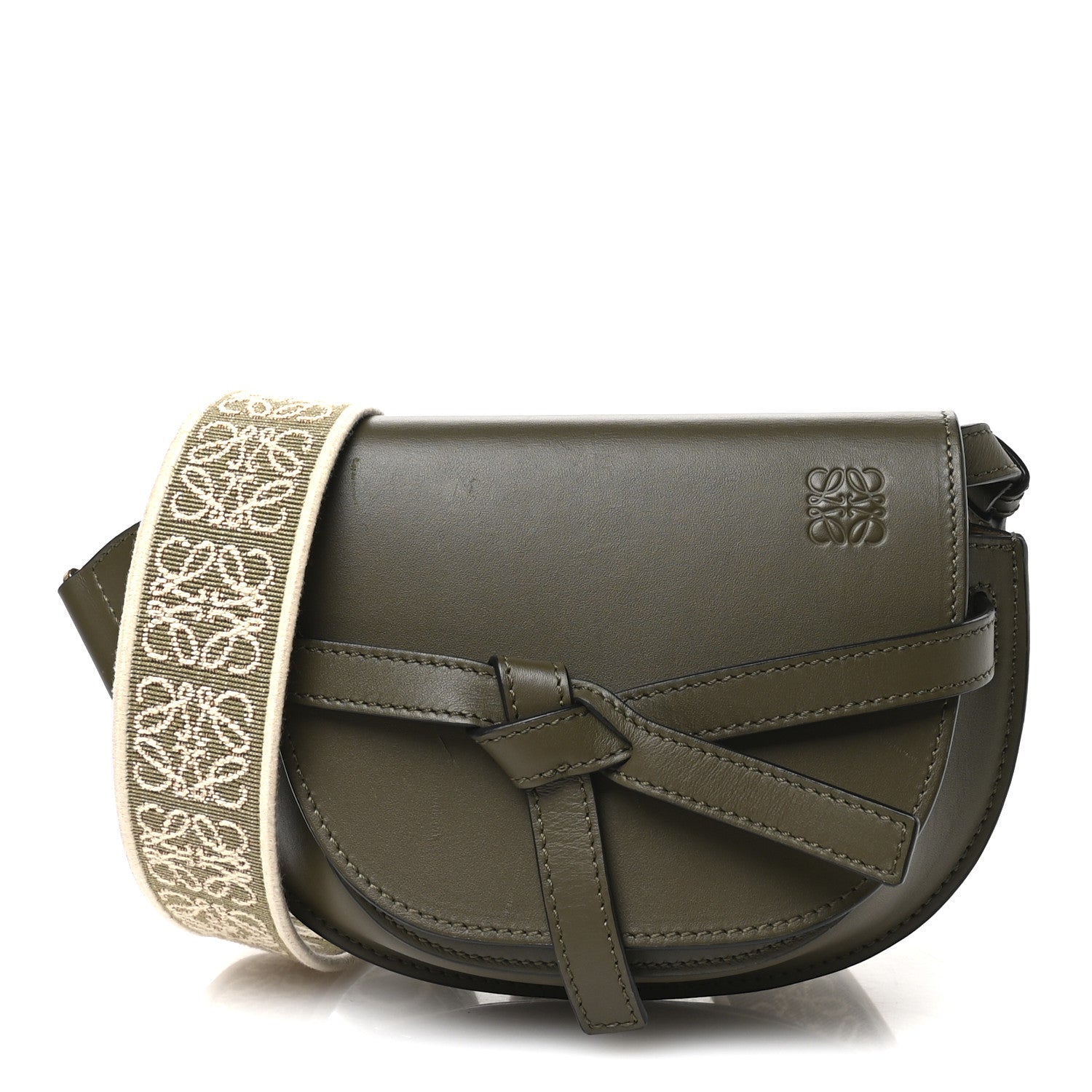 Loewe Calfskin Jacquard Mini Gate Dual Bag Autumn Green 1 of 10