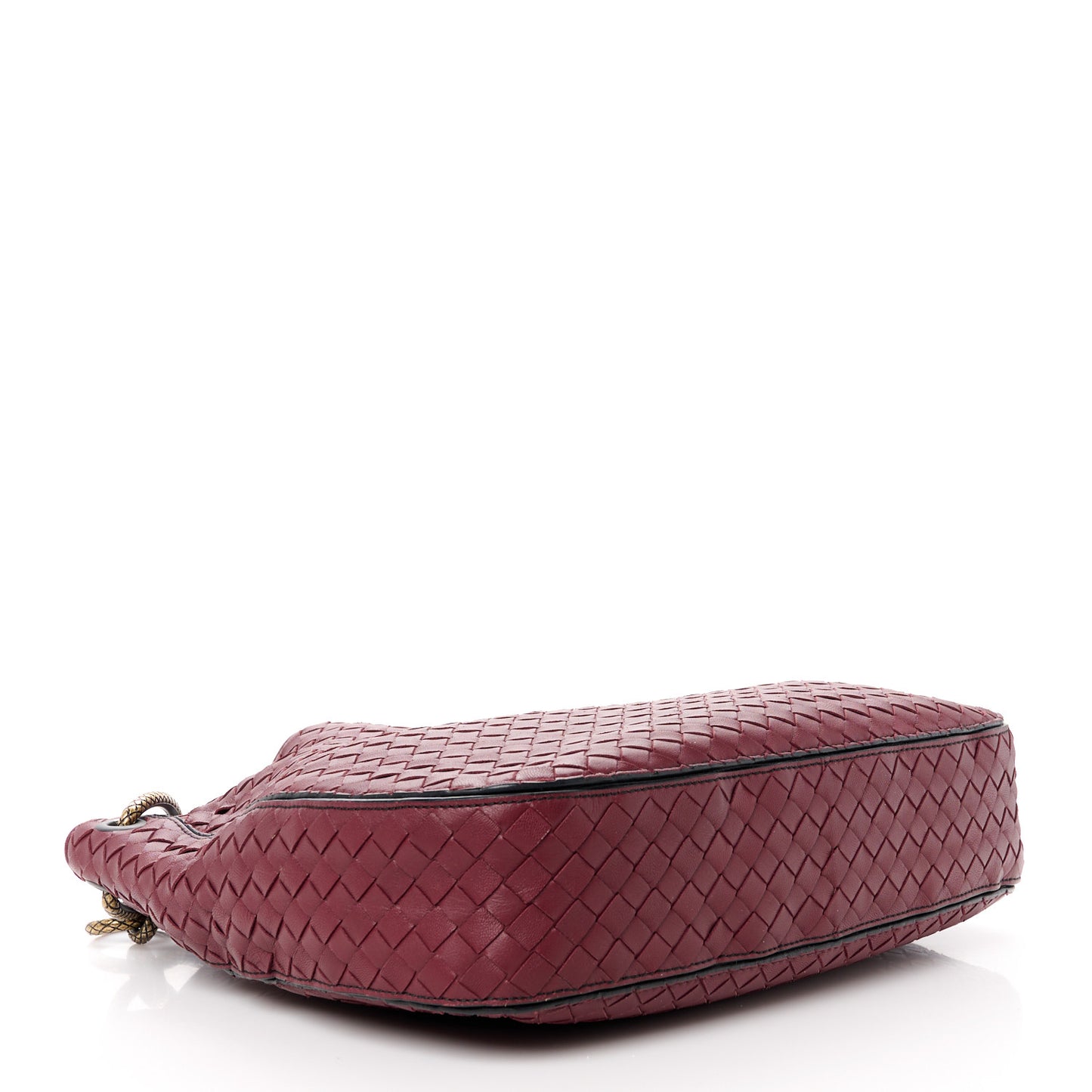 Nappa Intrecciato Medium Loop Dark Red