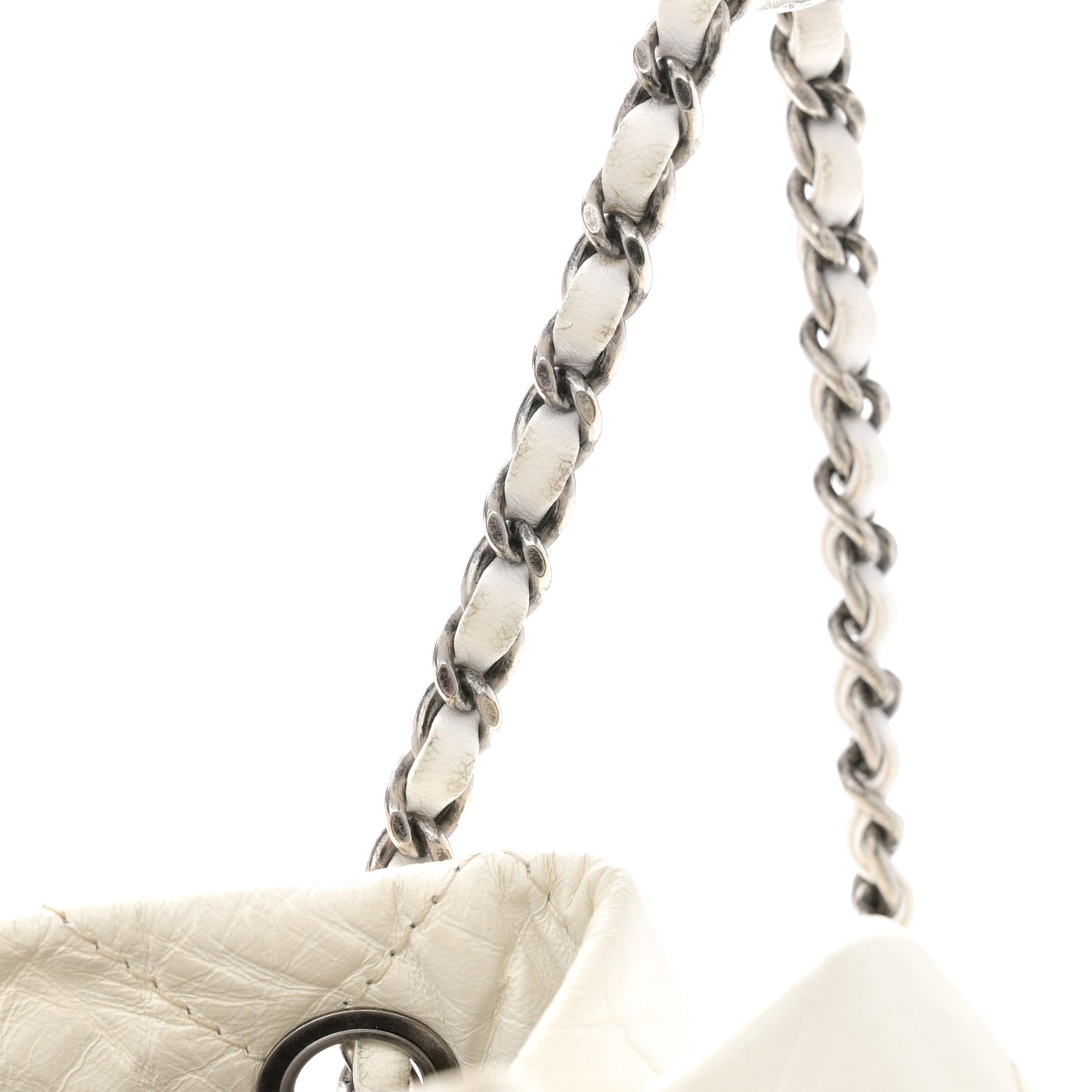 Aged Calfskin Quilted Small Gabrielle Backpack White