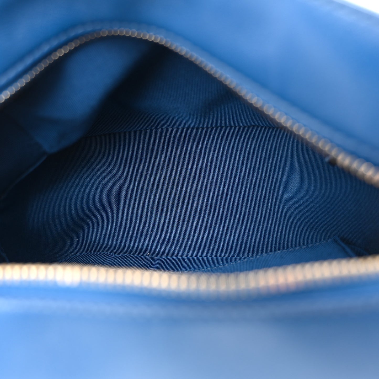 Calfskin Stitched Enamel CC Camera Case Bag Blue