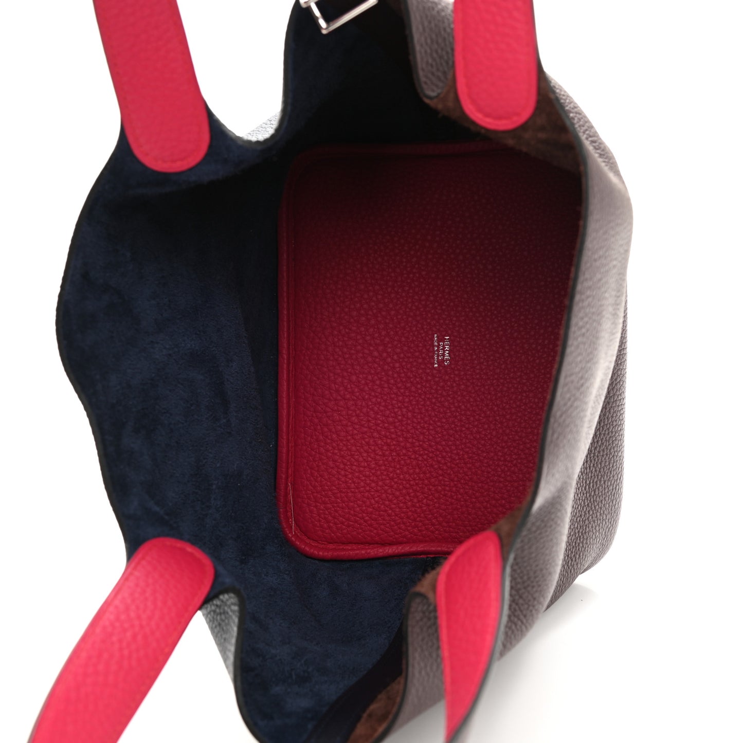 Taurillon Clemence Casaque Picotin Lock 22 MM Bleu Nuit Framboise Rouge Sellier