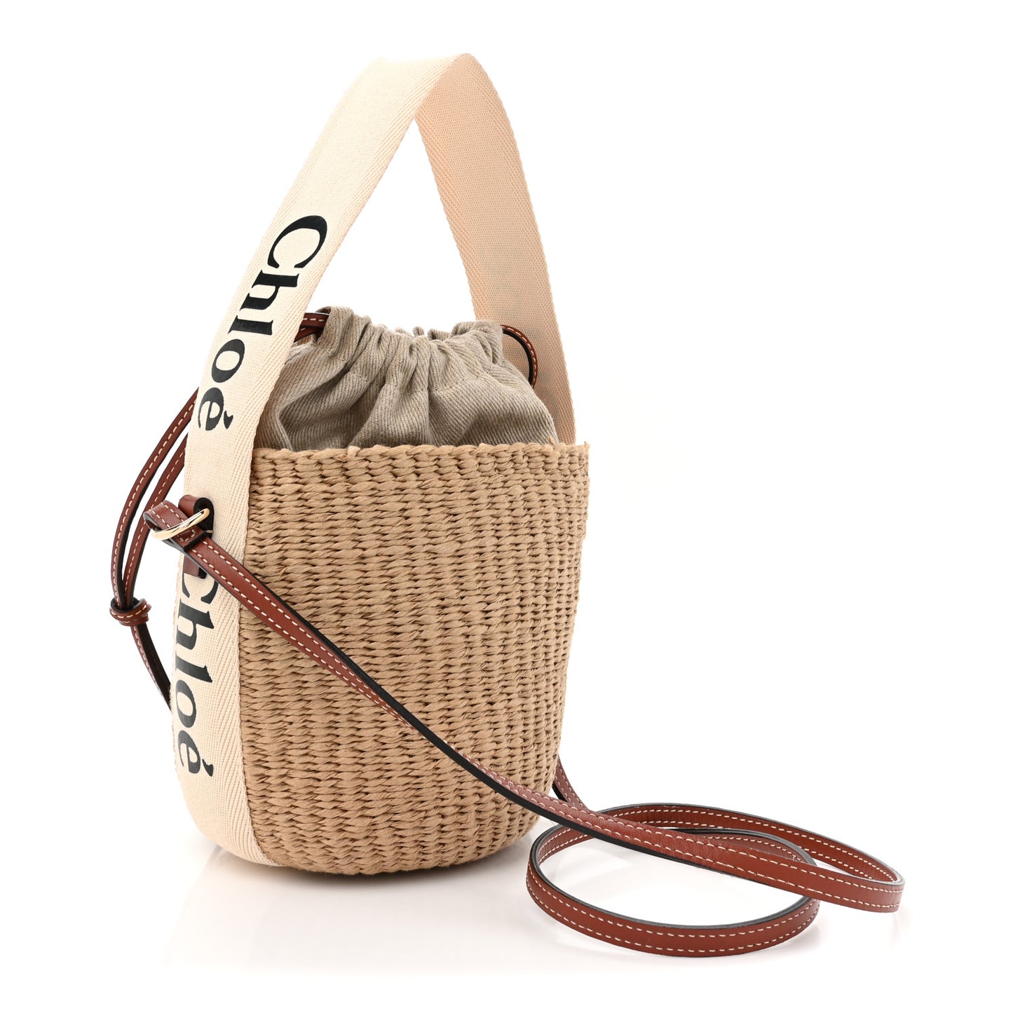 Natural Woven Fiber Small Woody Basket