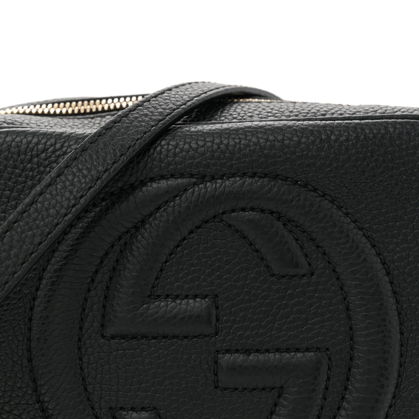 Pebbled Calfskin Small Soho Disco Bag Black