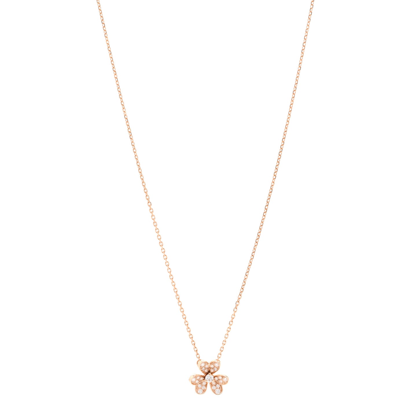 18K Rose Gold Diamond Mini Frivole Pendant Necklace