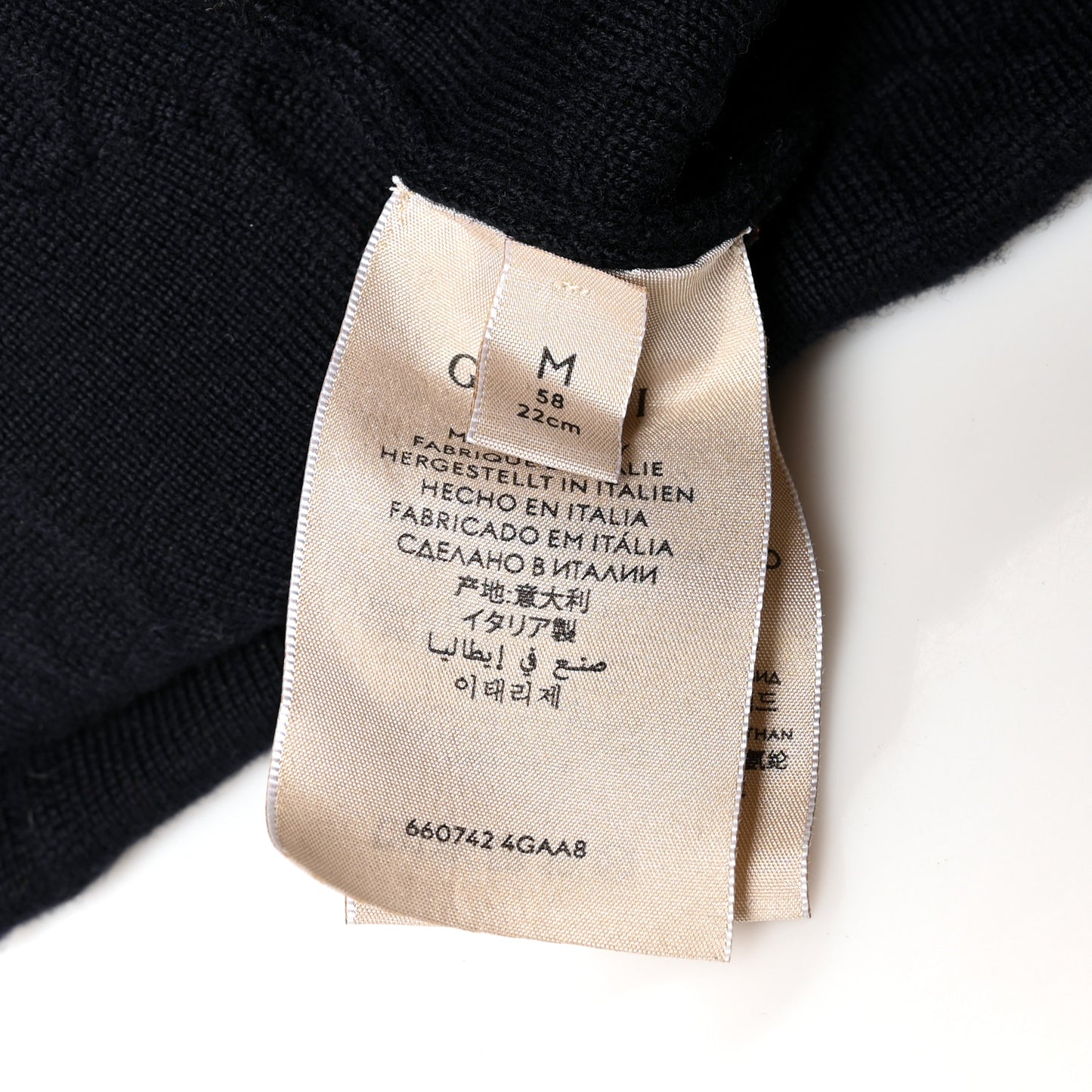 Wool Alpaca GG Monogram Beanie Hat M Navy