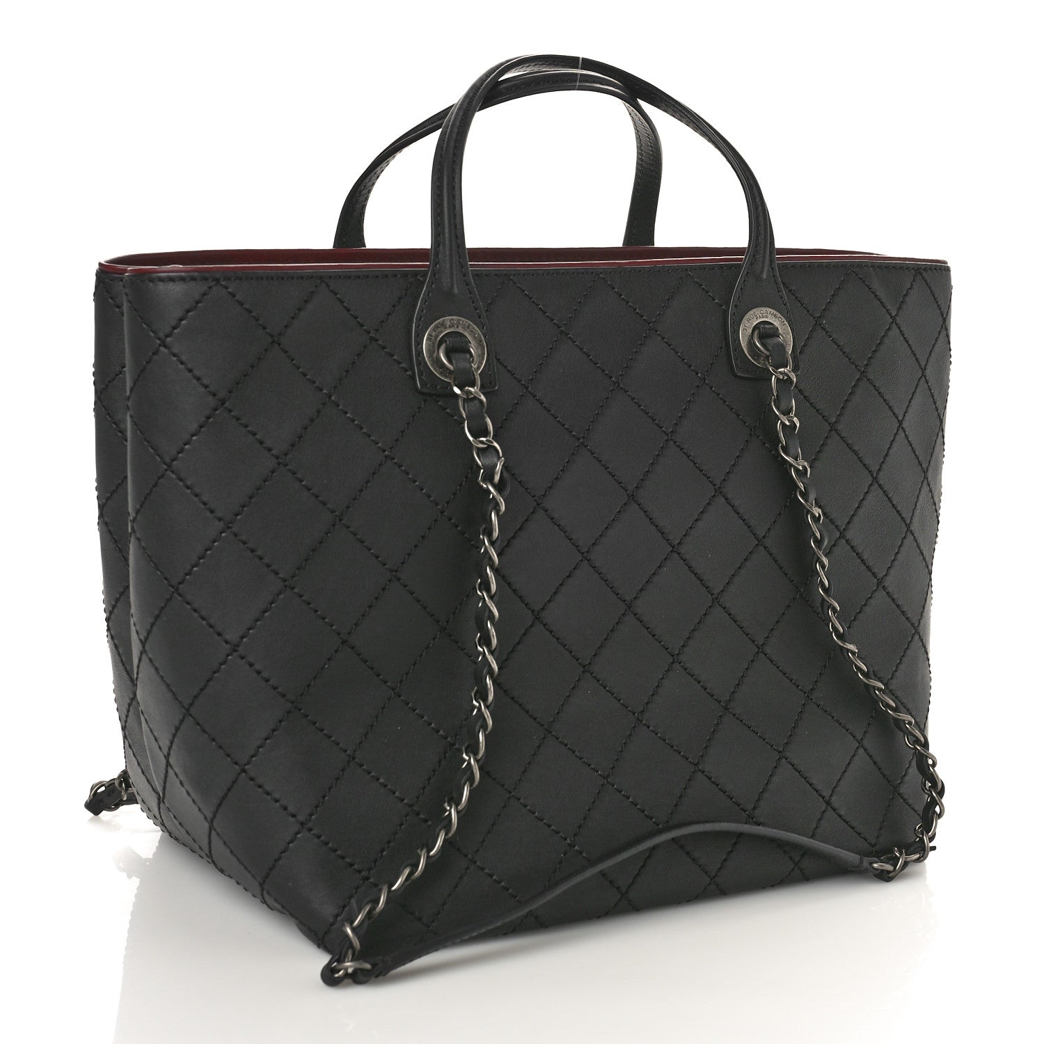 Chanel Calfskin Stitched Medium Shopping Tote Black 2 of 9