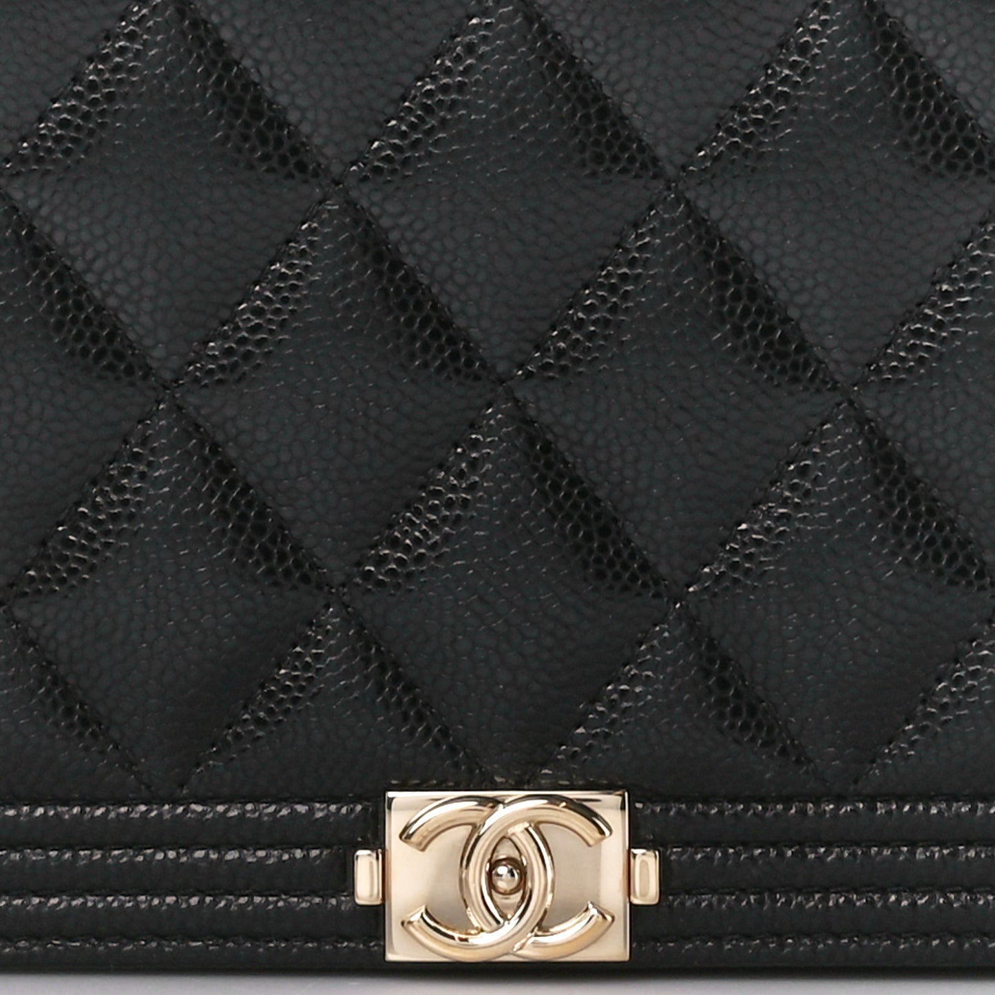 Caviar Quilted Boy Wallet On Chain WOC Black
