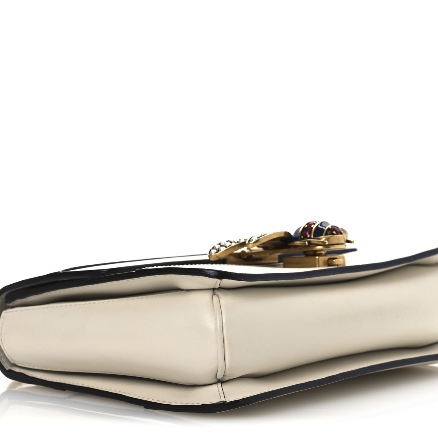 Calfskin Sylvie Web Queen Margaret Shoulder Bag White