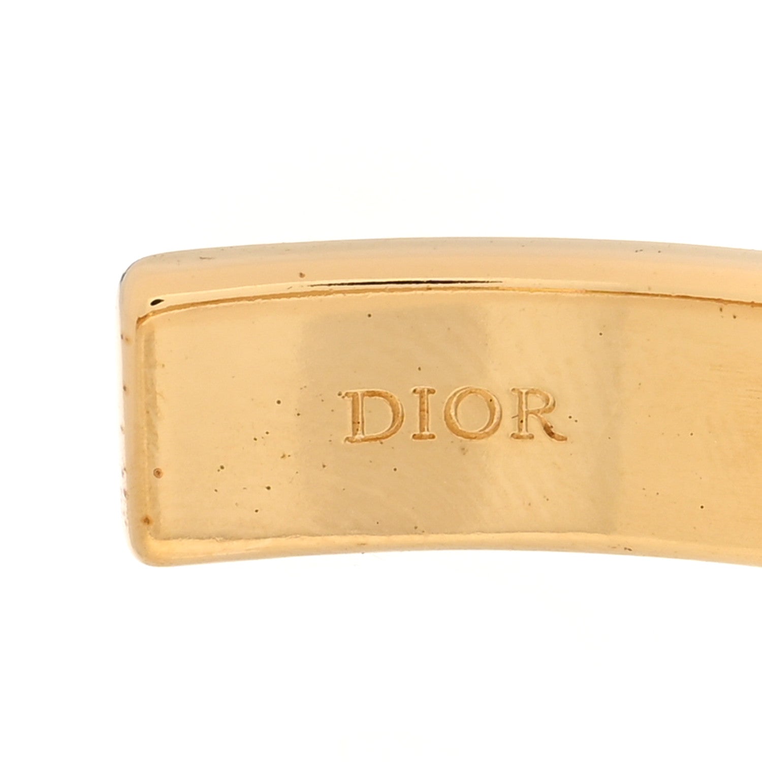Christian Dior Metal Enamel Code Bangle Bracelet Pink Gold 4 of 5