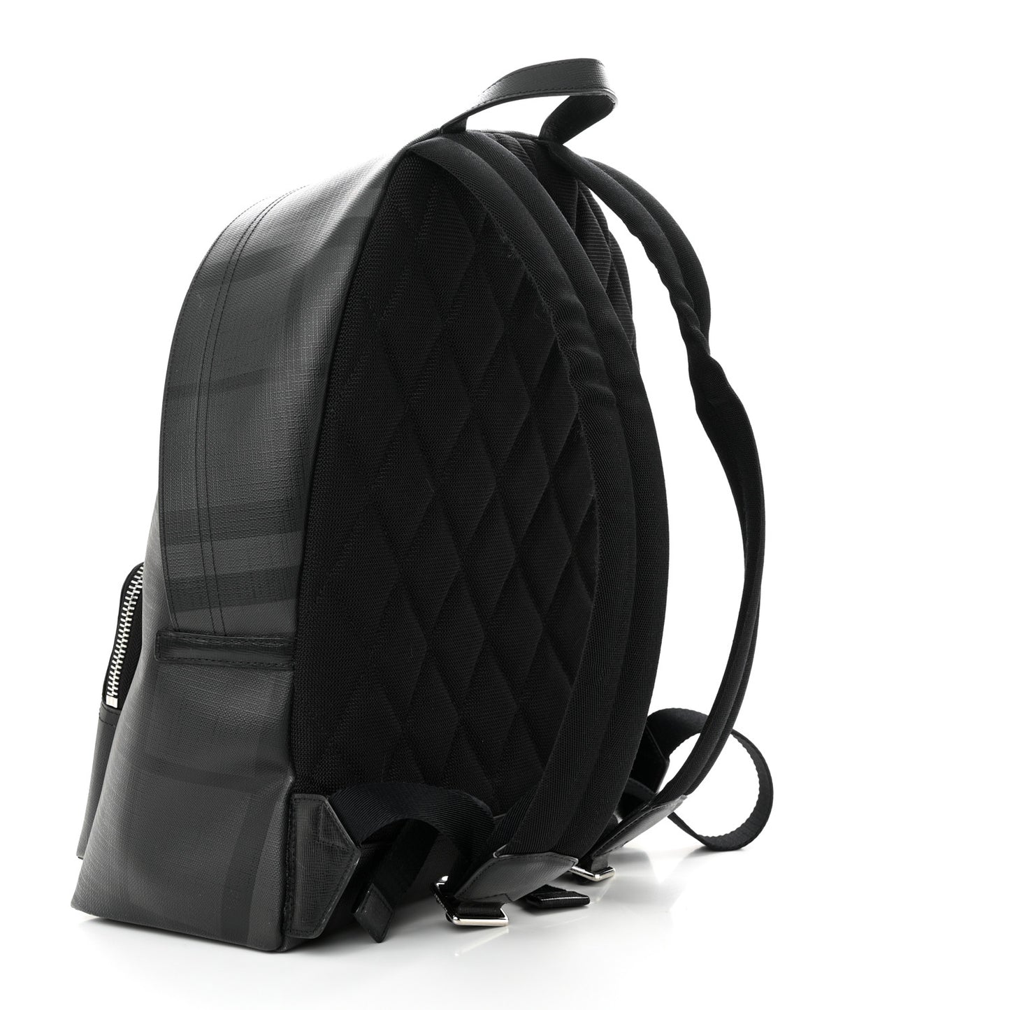PVC Check Abbeydale Simple Backpack Black Grey